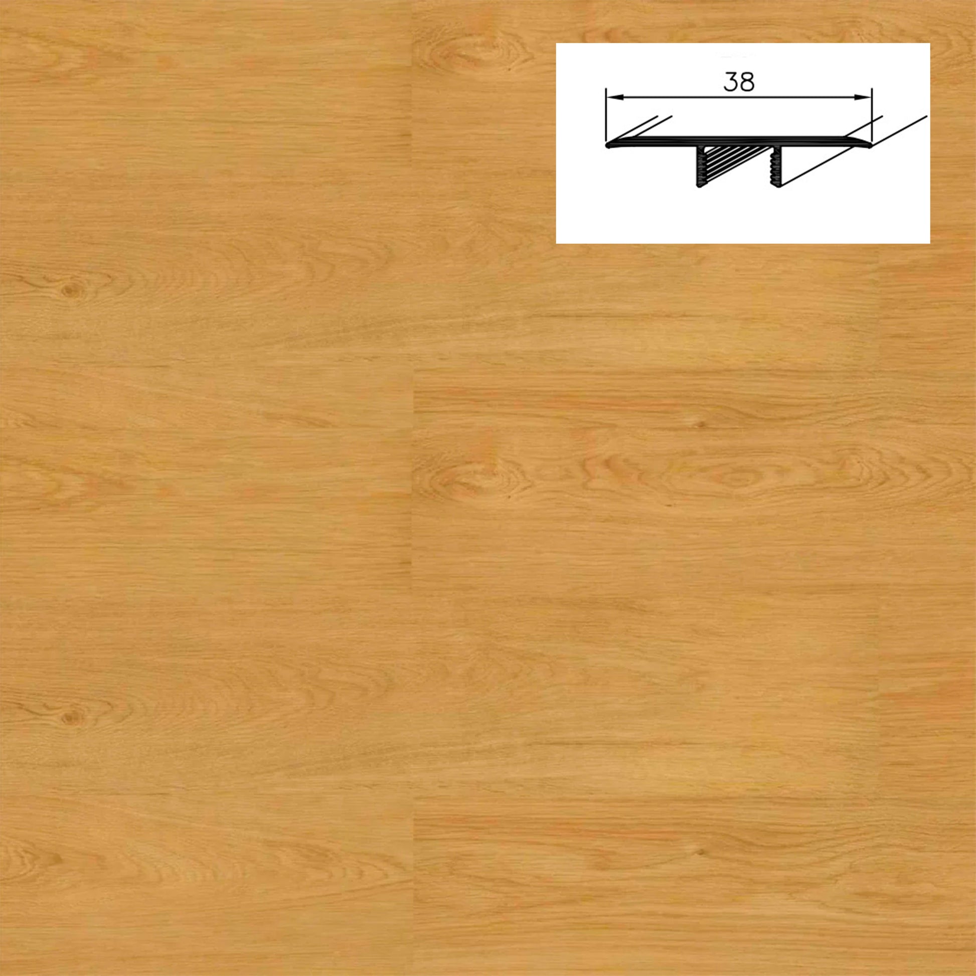 Barra da 90cm di PROFILO GIUNTO in Alluminio Gamma Laminati - Piatto o a discesa (base+coperchio) - Eternal Parquet