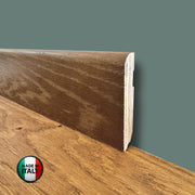 €1,49ml  ** FUORI TUTTO ** Lotti da 85ml di Battiscopa in legno multistrato impiall. ROVERE NOCCIOLA 82x13mm - Eternal Parquet