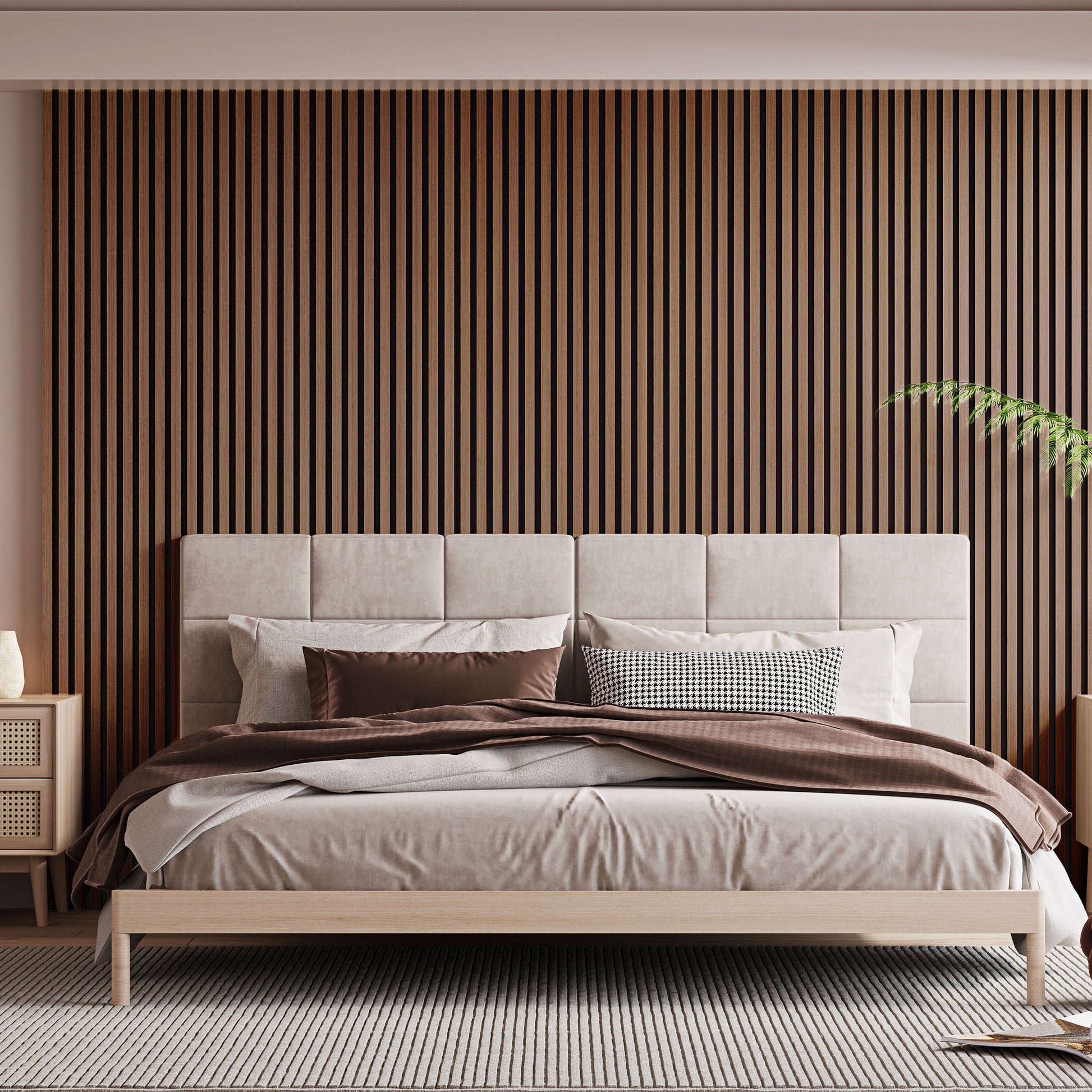 Pannello Lamelli da 1,36mq 22x526x2600mm ACUSTICO in VERO LEGNO di NOCE, ROVERE e R.THERMO - Eternal Parquet