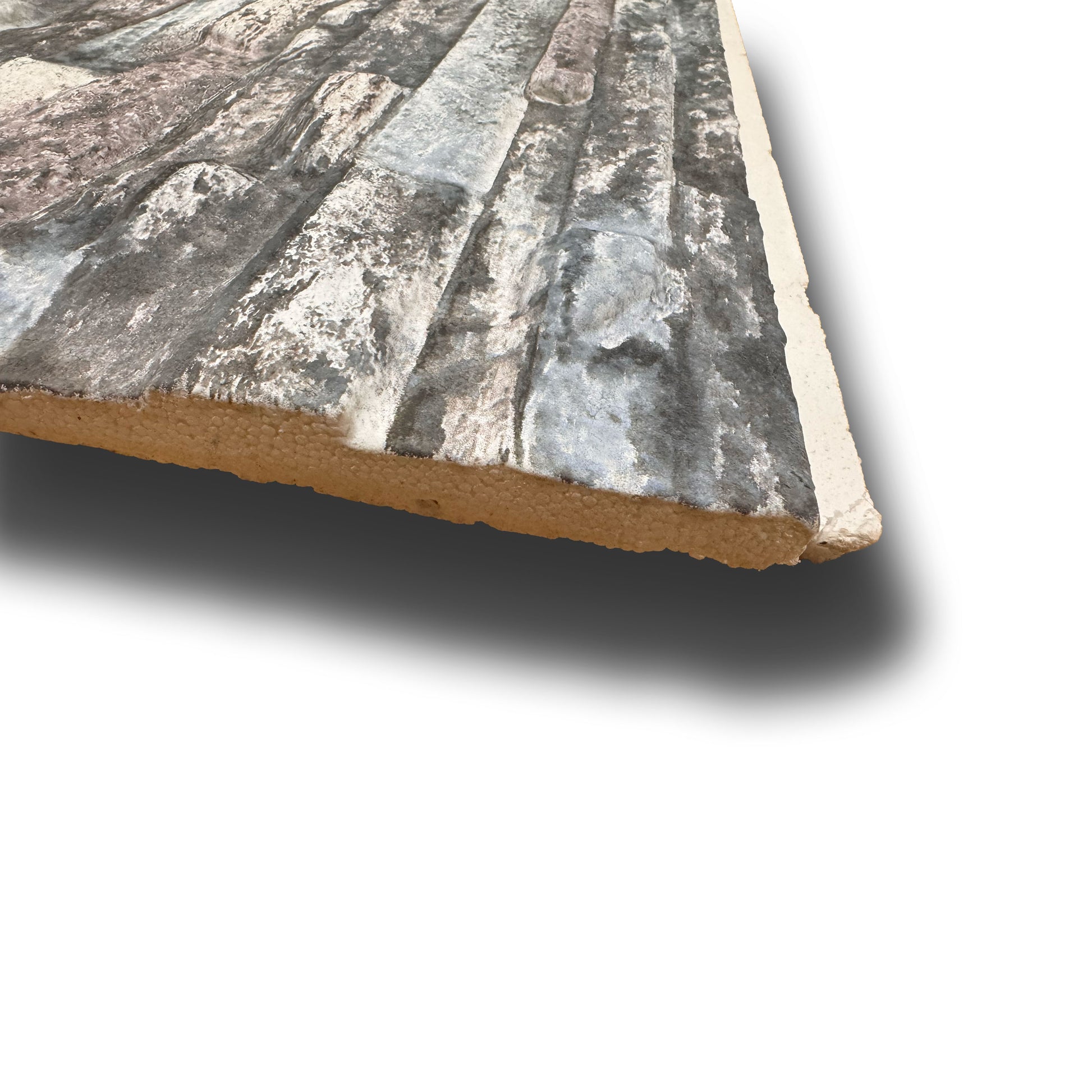 CAPPOTTO esterno - interno isolante in STYROFOAM 3D spess. 3,5cm (120x50cm) con resine e malta Pietra Old Wine - Eternal Parquet