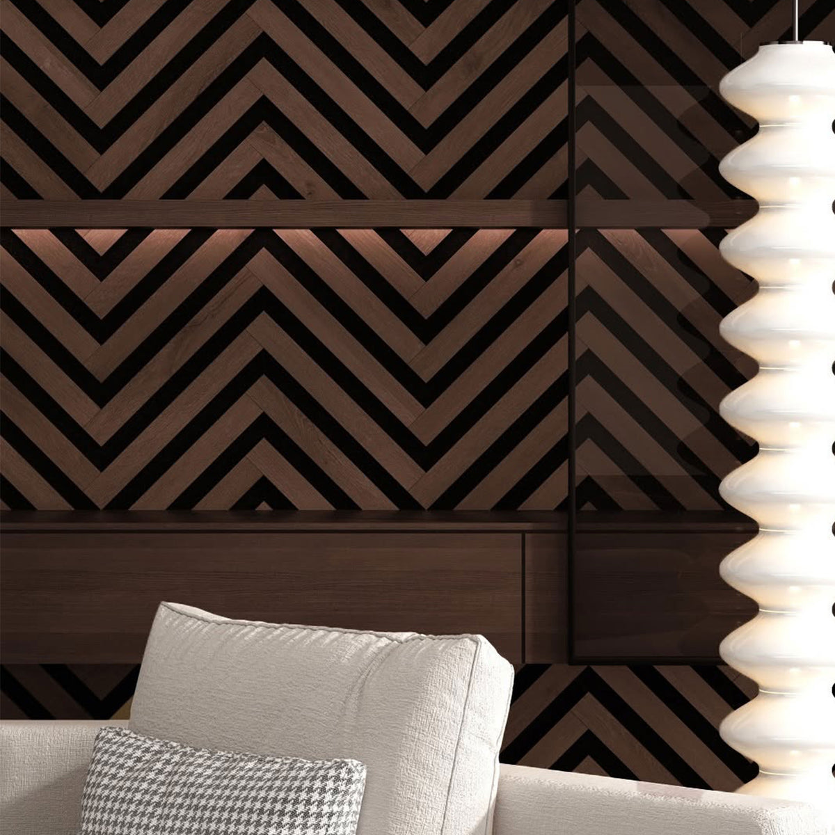 Pannello acustico professionale decorativo Spina Italiana 2700x540x17mm in VERO LEGNO+Pet+Mdf "varie essenze" - Eternal Parquet