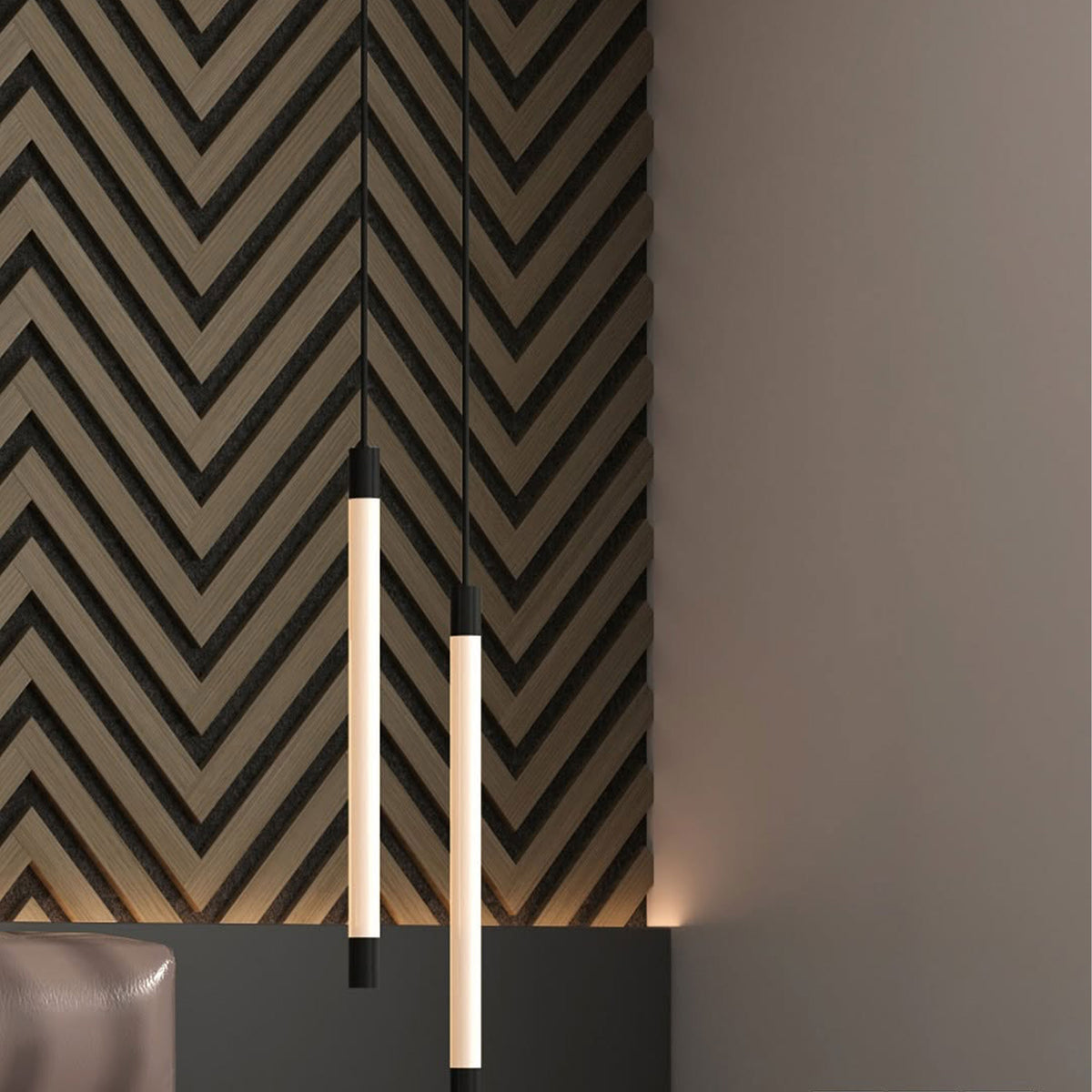 Pannello acustico professionale decorativo Spina Italiana 2700x540x17mm in VERO LEGNO+Pet+Mdf "varie essenze" - Eternal Parquet