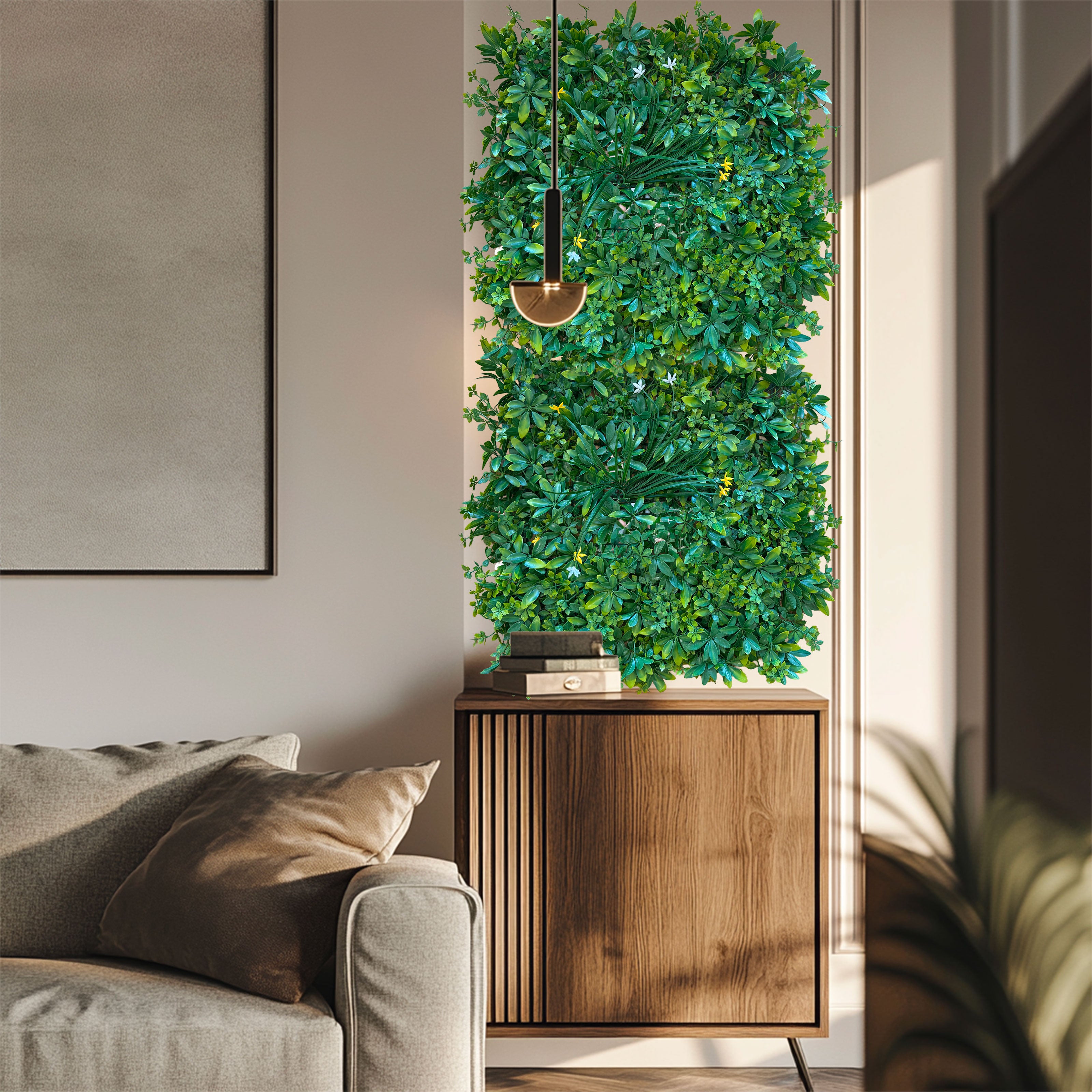 Pannelli Verde Verticale 50×50 cm Ultra-realistici e folti, per interno/esterno GIARDINO MISTO - Eternal Parquet - Eternal Parquet