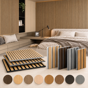 Pannello acustico dogato cannettato decorativo 2800x600x10mm in VERO LEGNO+Pet+Mdf "varie essenze" - Eternal Parquet
