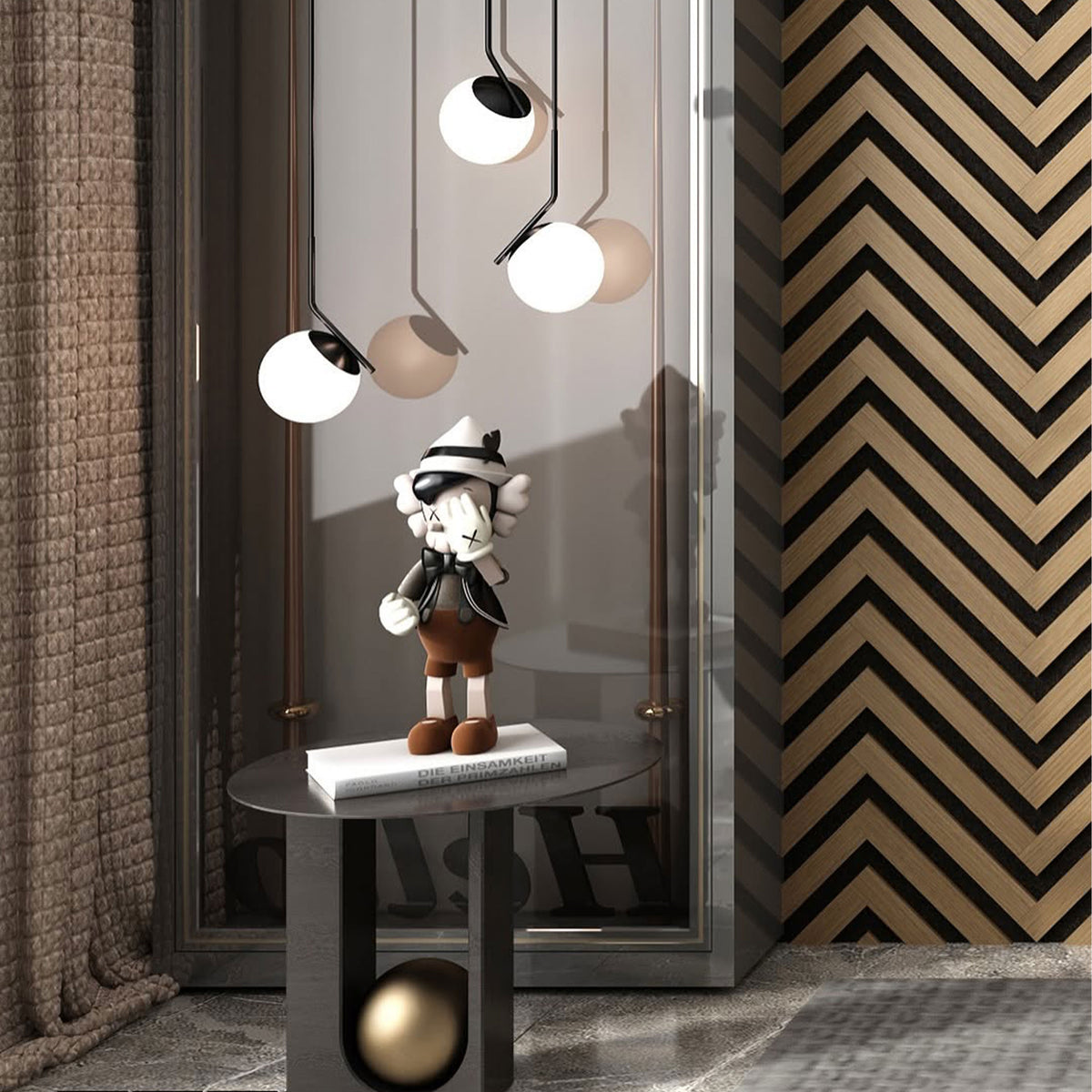 Pannello acustico professionale decorativo Spina Italiana 2700x540x17mm in VERO LEGNO+Pet+Mdf "varie essenze" - Eternal Parquet