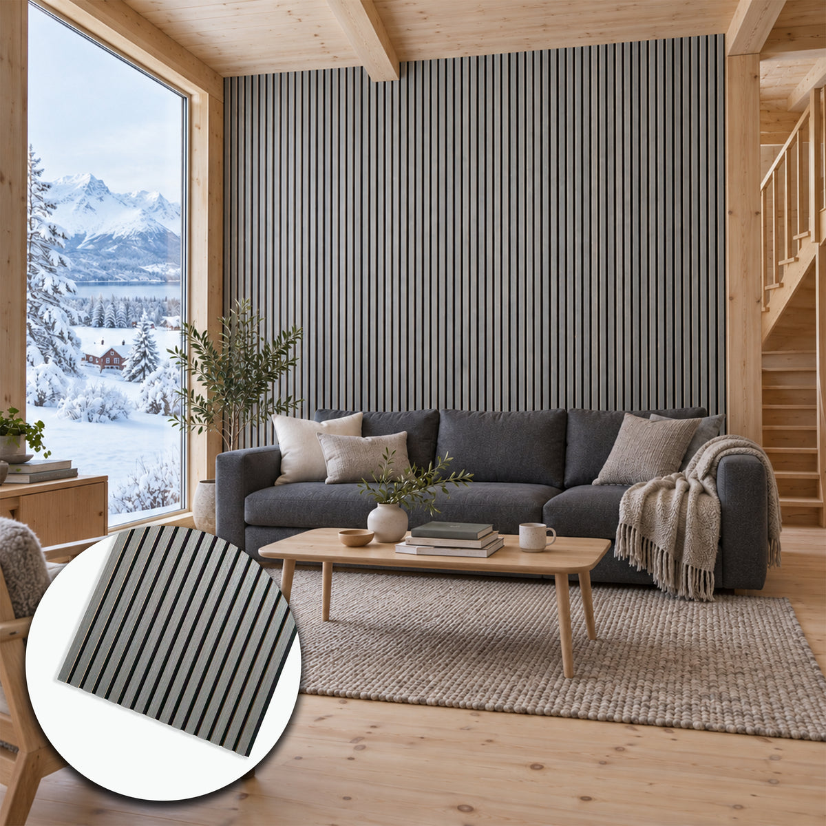 Pannello Acustico a Lamelli in Vero Legno di Rovere, Fibra di Legno e Feltro 12x600x2900 mm – 1,74 m² - Eternal Parquet