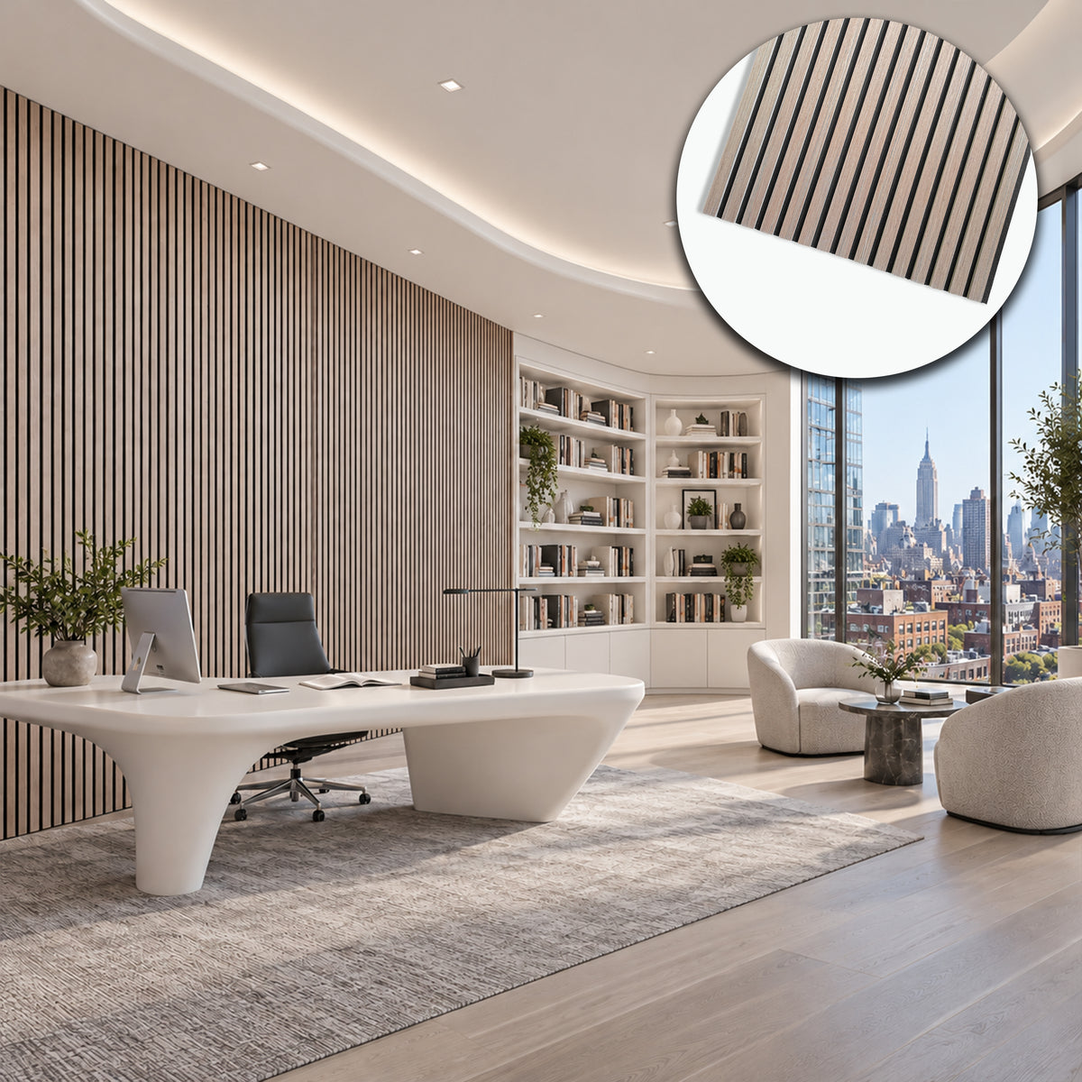 Pannello acustico a lamelli in vero legno di Teak, fibra di legno e feltro – 12 × 600 × 2900 mm – 1,74 m² - Eternal Parquet