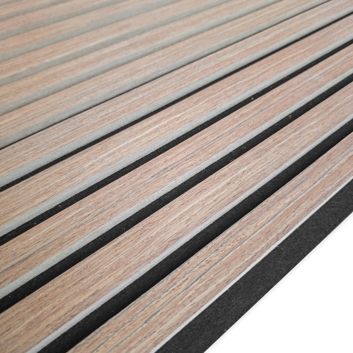 Pannello acustico a lamelli in vero legno di Teak, fibra di legno e feltro – 12 × 600 × 2900 mm – 1,74 m² - Eternal Parquet