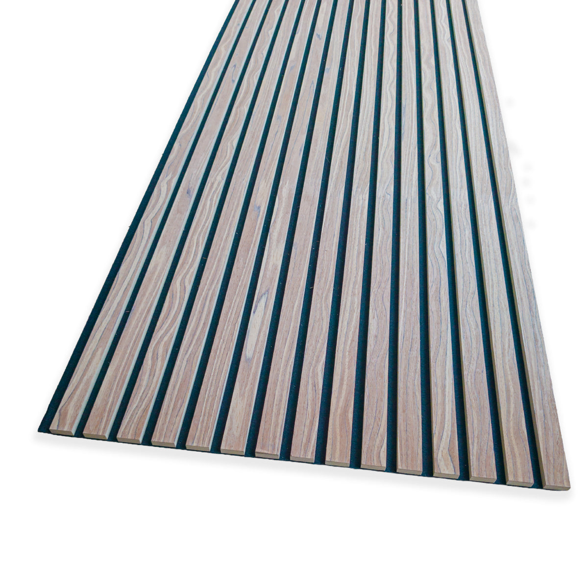 Pannello Acustico a Lamelli Vero Legno di Tung, Fibra di Legno e Feltro 12x600x2900 mm – 1,74 m² - Eternal Parquet