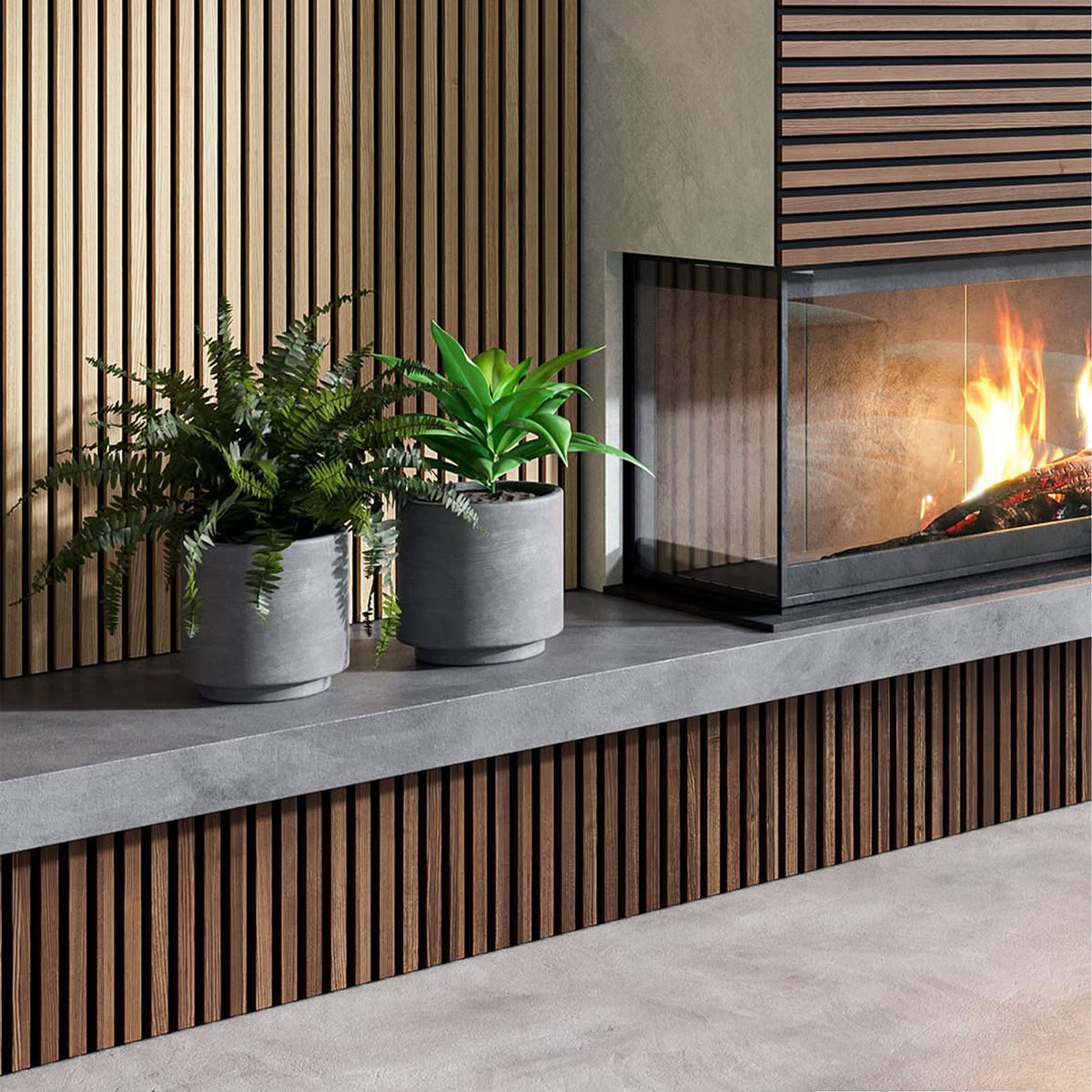 Pannello acustico dogato cannettato decorativo 2800x600x10mm in VERO LEGNO+Pet+Mdf "varie essenze" - Eternal Parquet