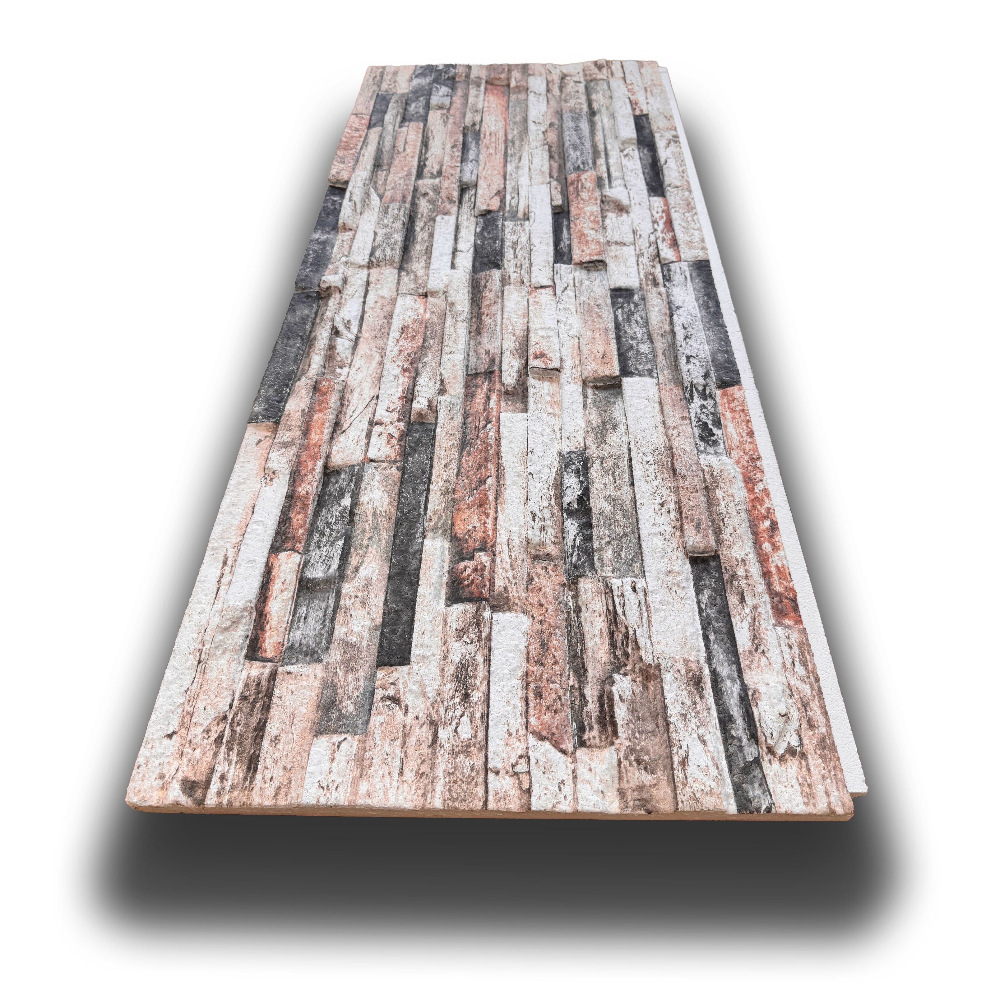 CAPPOTTO esterno - interno isolante in STYROFOAM 3D spess. 3,5cm (120x50cm) con resine e malta Pietre orizzontali