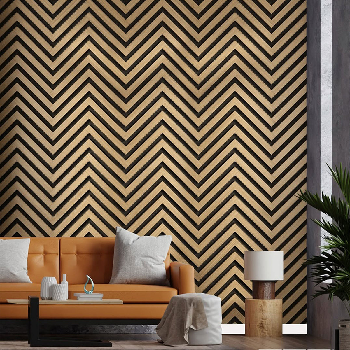 Pannello acustico professionale decorativo Spina Italiana 2700x540x17mm in VERO LEGNO+Pet+Mdf "varie essenze" - Eternal Parquet