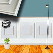 Kit 2ml di Boiserie in legno MASSICCIO (200x100cm) laccato bianco inclusi PANNELLI 60x60cm e cornice interna - Eternal Parquet
