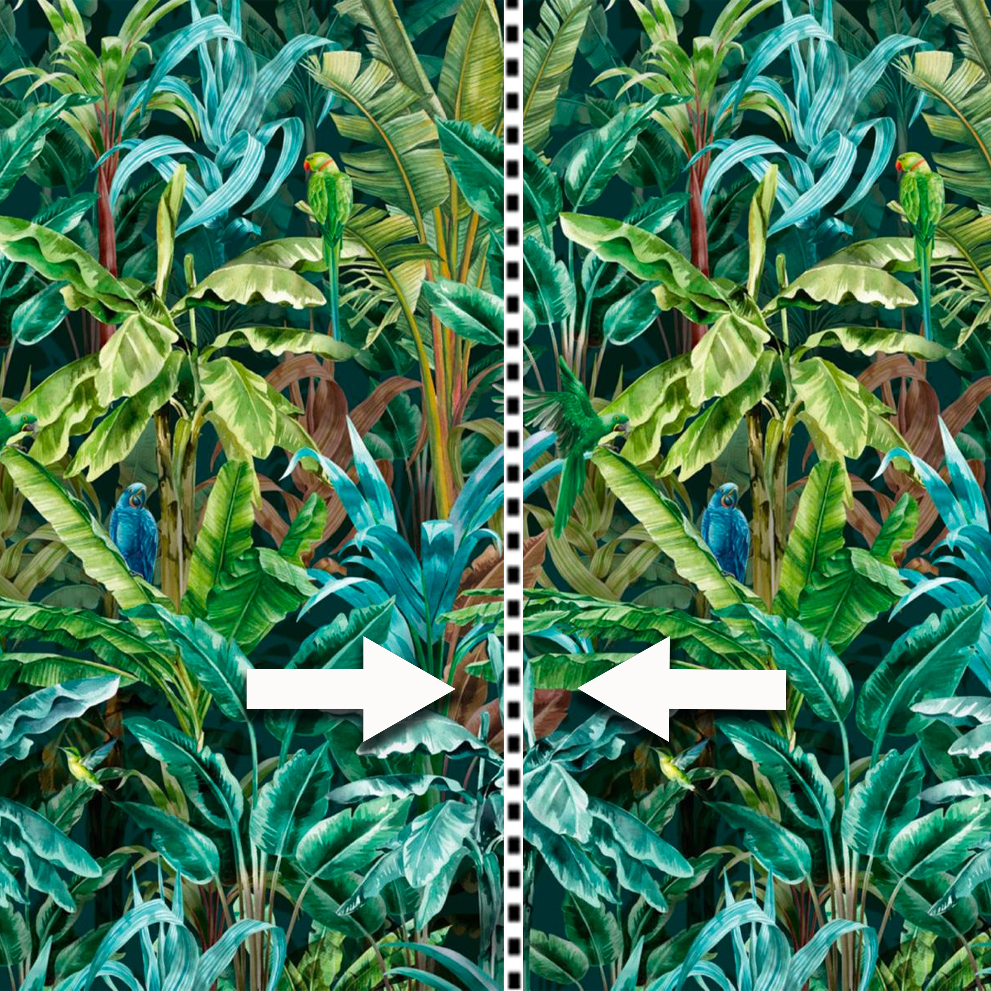 Pannello JUNGLE GREEN 159x280cm di Carta da Parati TNT VINILICO a modulo raccordabile continuativo (3 teli/rotoli) - Eternal Parquet