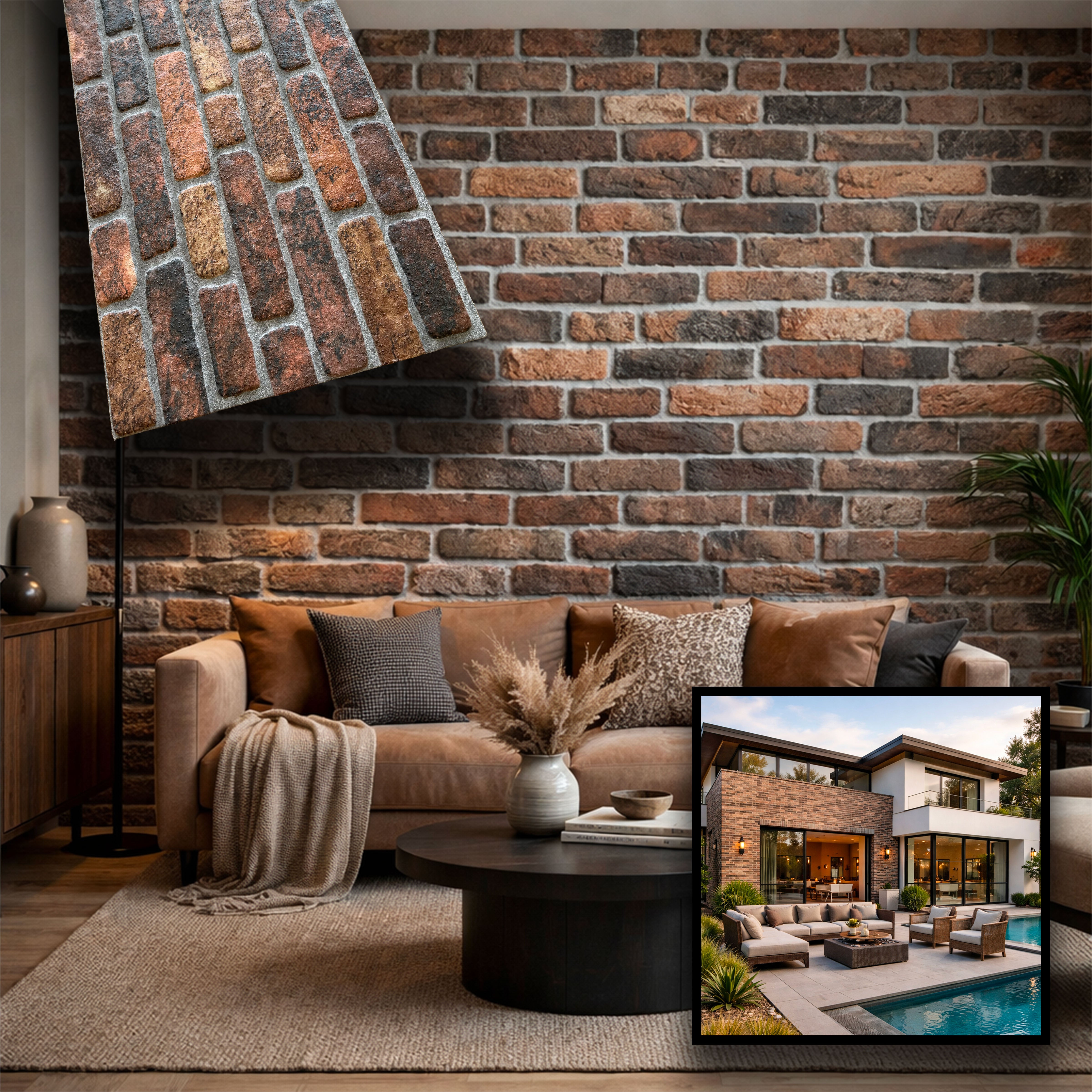 CAPPOTTO esterno - interno isolante in STYROFOAM 3D spess.2cm (120x50cm) con resine e malta London Brick - Eternal Parquet