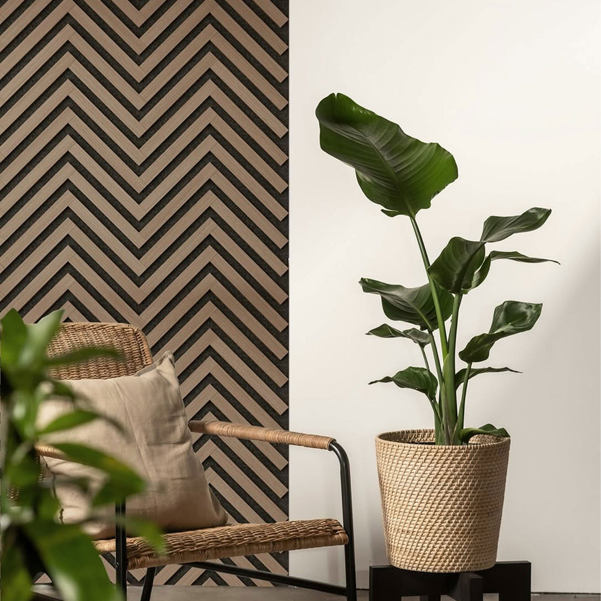 Pannello acustico professionale decorativo Spina Italiana 2700x540x17mm in VERO LEGNO+Pet+Mdf "varie essenze" - Eternal Parquet