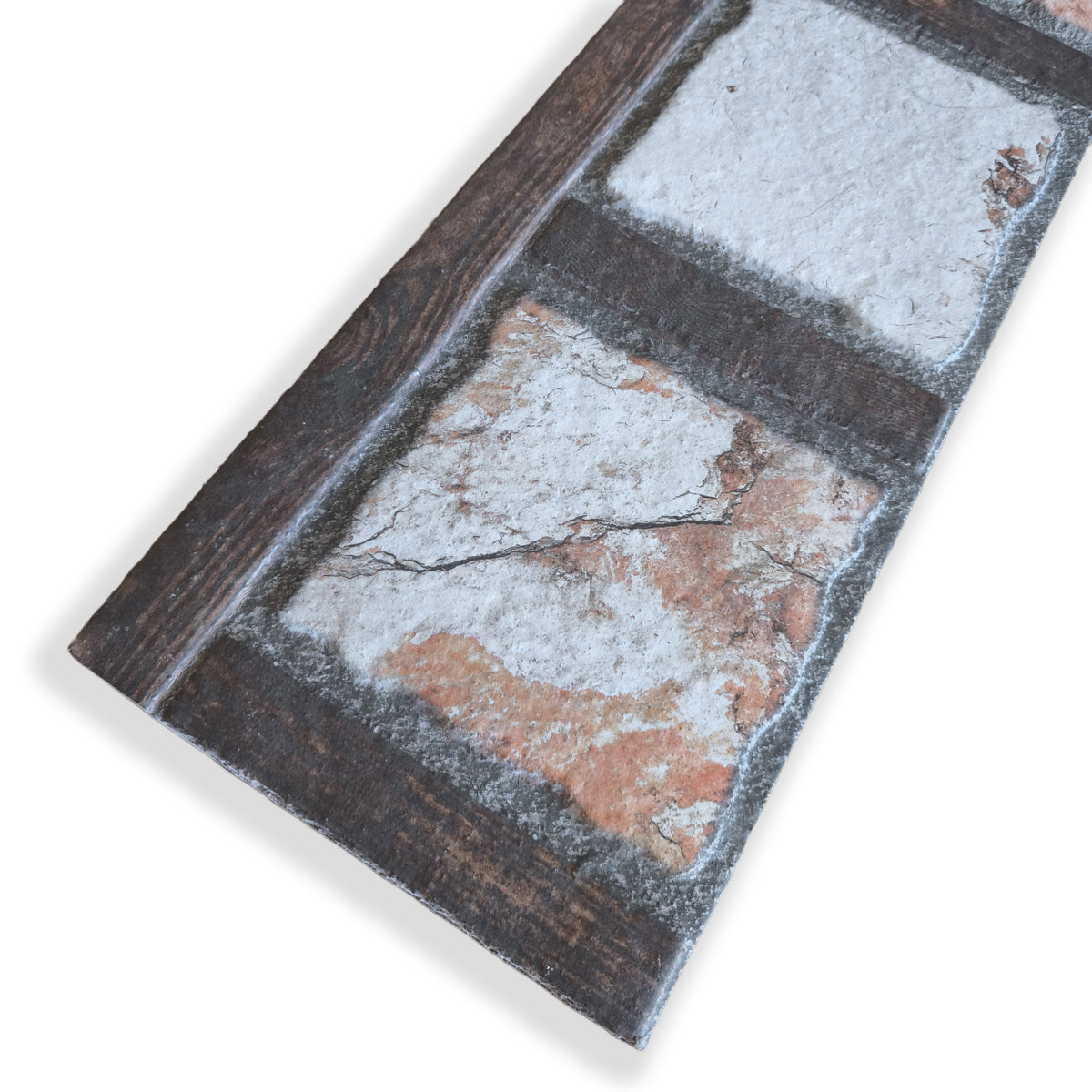 Pannello Isolante per Cappotto Interno ed Esterno in Styrofoam 3D Effetto Pietra e Legno 1200x300x20 mm