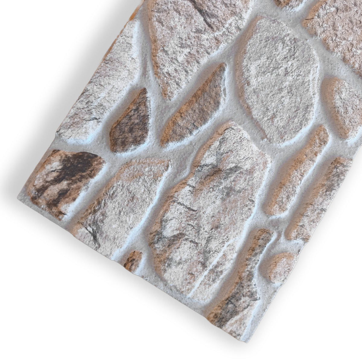 Pannello Isolante per Cappotto Interno ed Esterno in Styrofoam 3D Effetto Pietra di Tracia 1200x500x30 mm