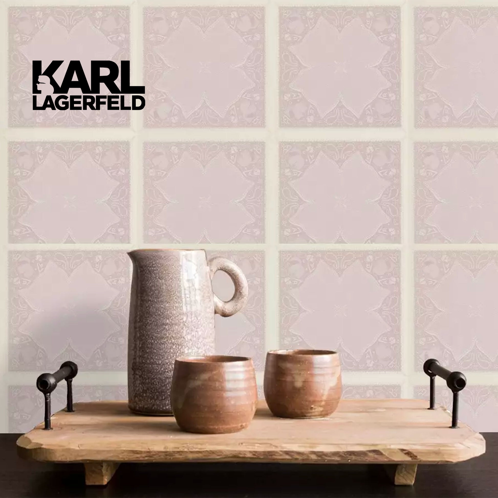 5,32mq Rotolo Carta da Parati griffata KARL LAGERFELD in TNT a rilievo multigloss PREMIUM 10,05x0,53mt cod. 37845-4 - Eternal Parquet