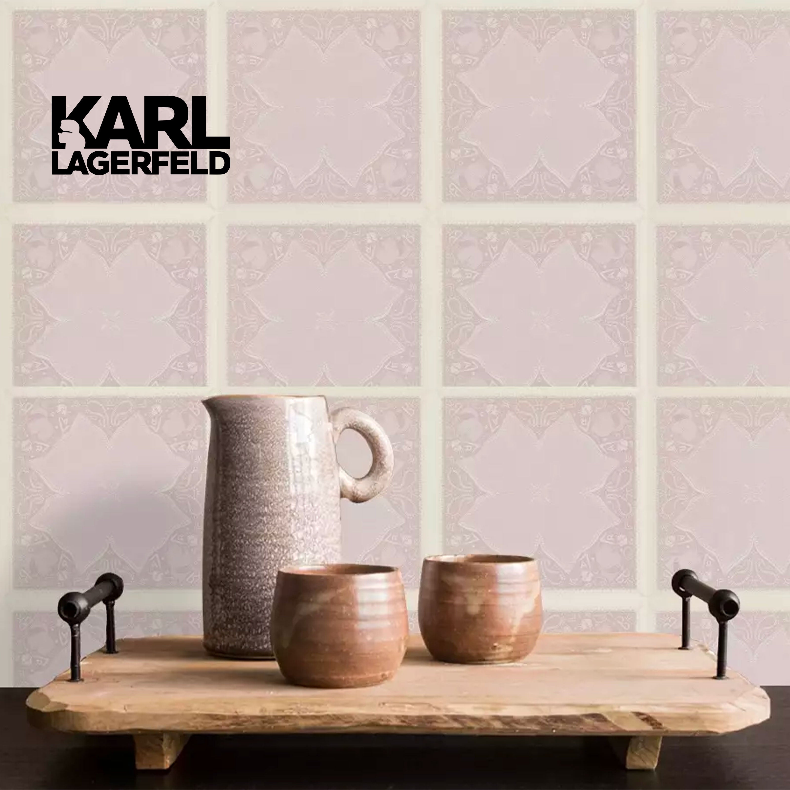 5,32mq Rotolo Carta da Parati griffata KARL LAGERFELD in TNT a rilievo multigloss PREMIUM 10,05x0,53mt cod. 37845-4 - Eternal Parquet