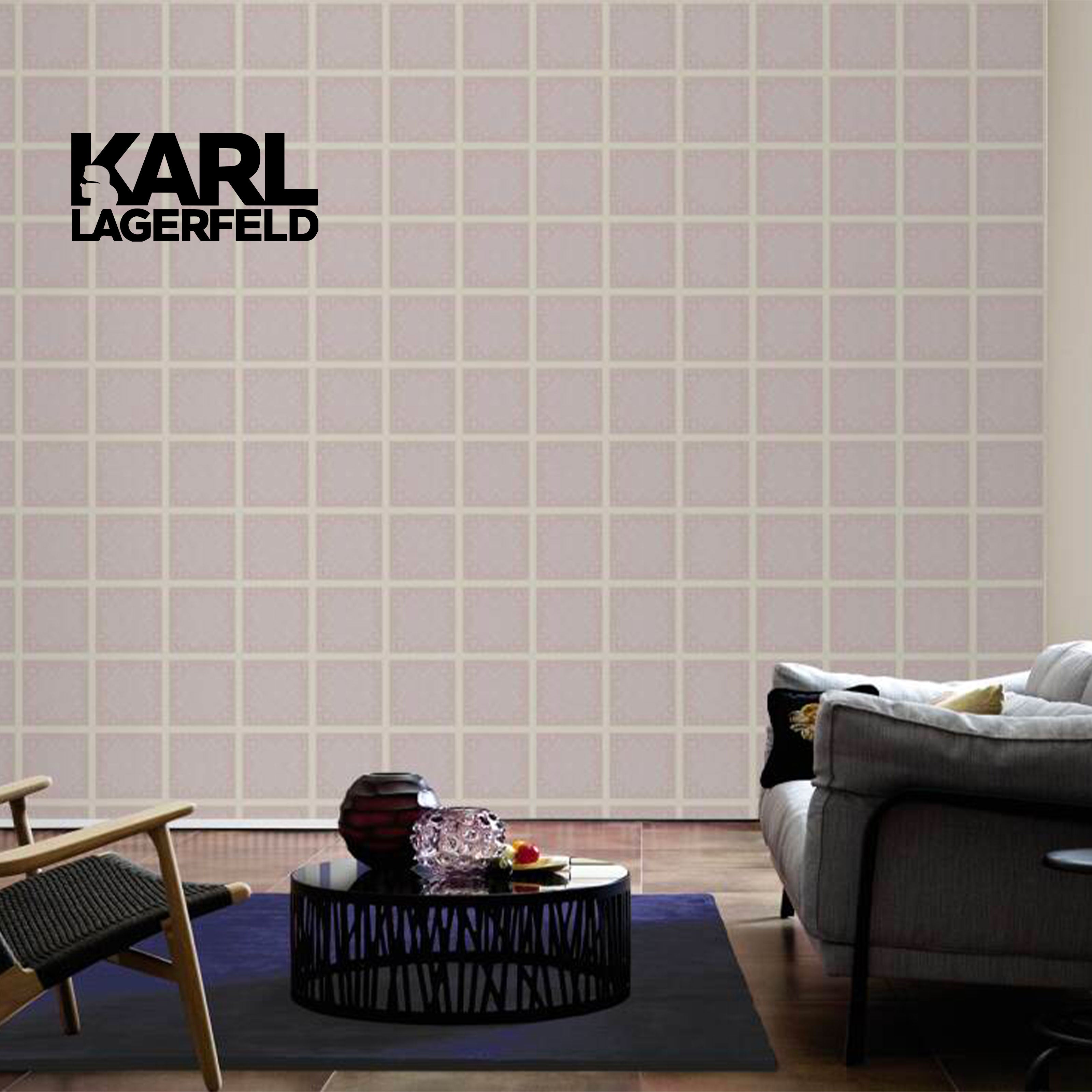 5,32mq Rotolo Carta da Parati griffata KARL LAGERFELD in TNT a rilievo multigloss PREMIUM 10,05x0,53mt cod. 37845-4 - Eternal Parquet