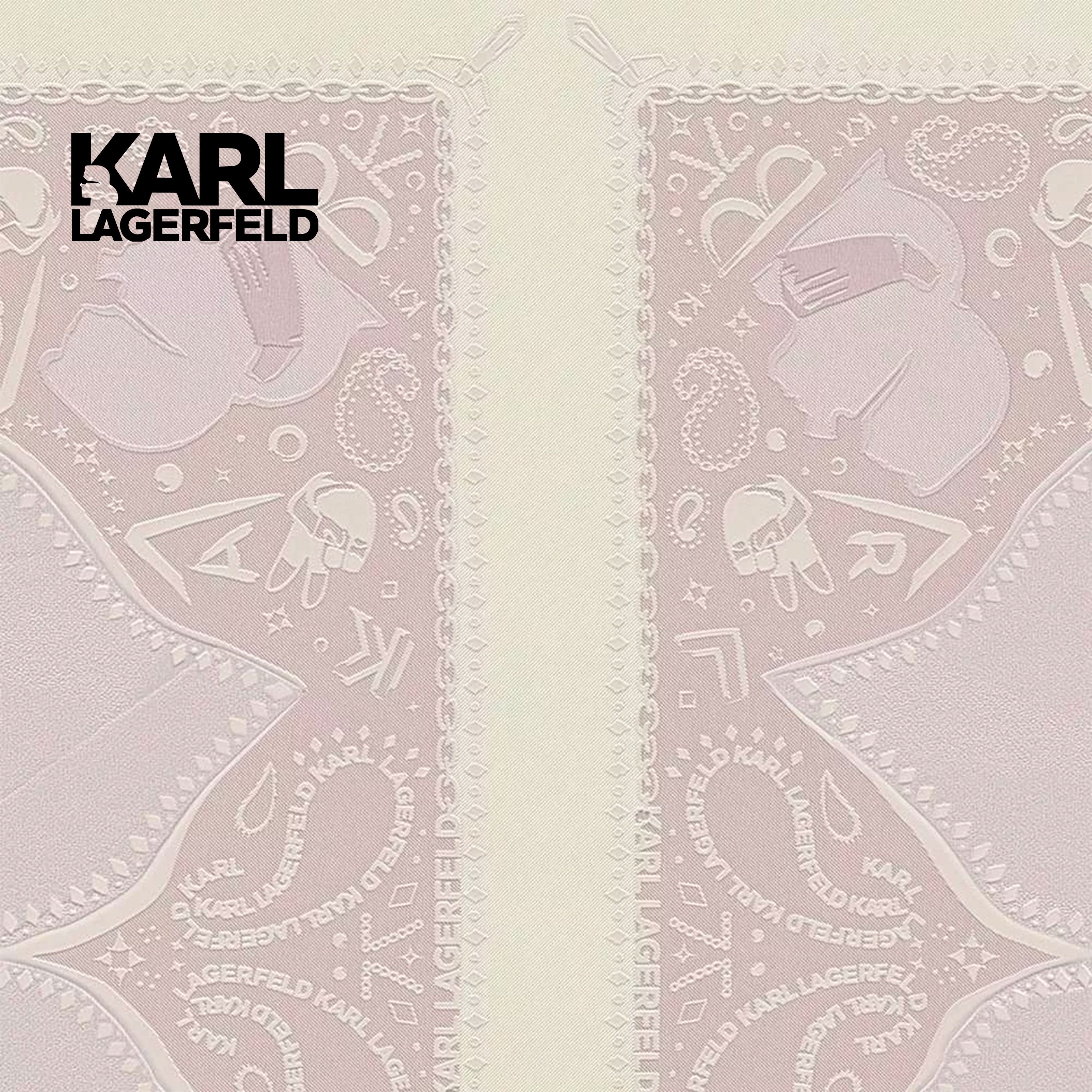 5,32mq Rotolo Carta da Parati griffata KARL LAGERFELD in TNT a rilievo multigloss PREMIUM 10,05x0,53mt cod. 37845-4 - Eternal Parquet