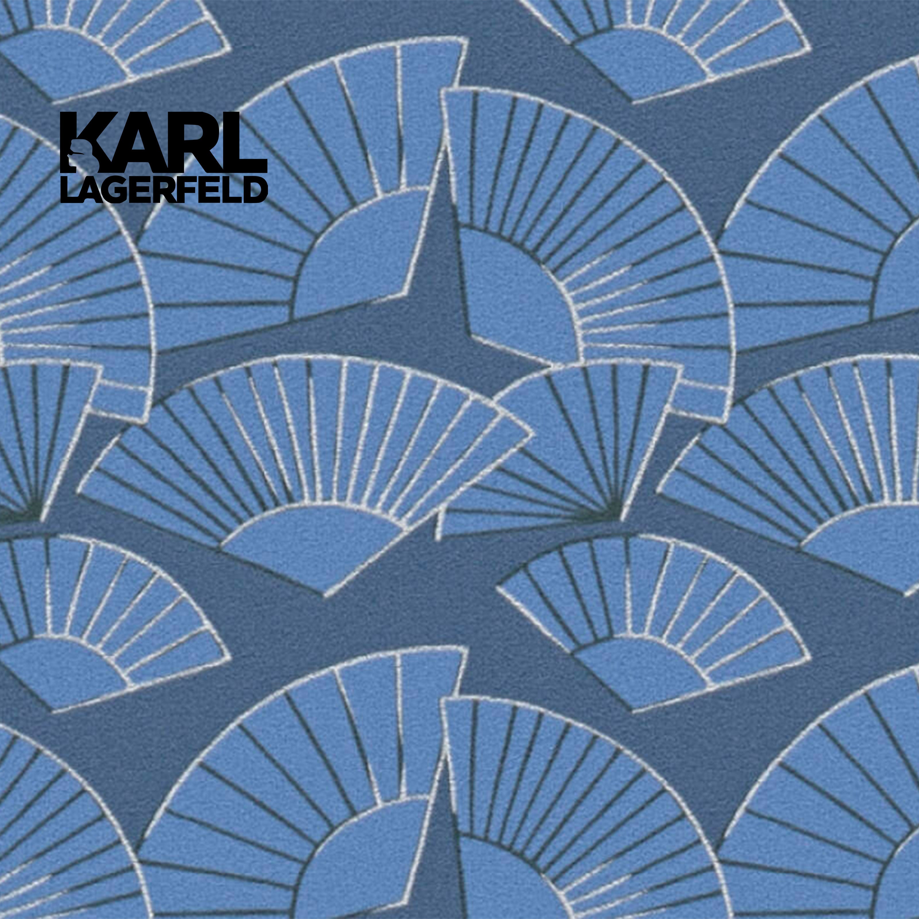 5,32mq Rotolo Carta da Parati griffata KARL LAGERFELD in TNT a rilievo multigloss PREMIUM 10,05x0,53mt cod. 37847-4 - Eternal Parquet