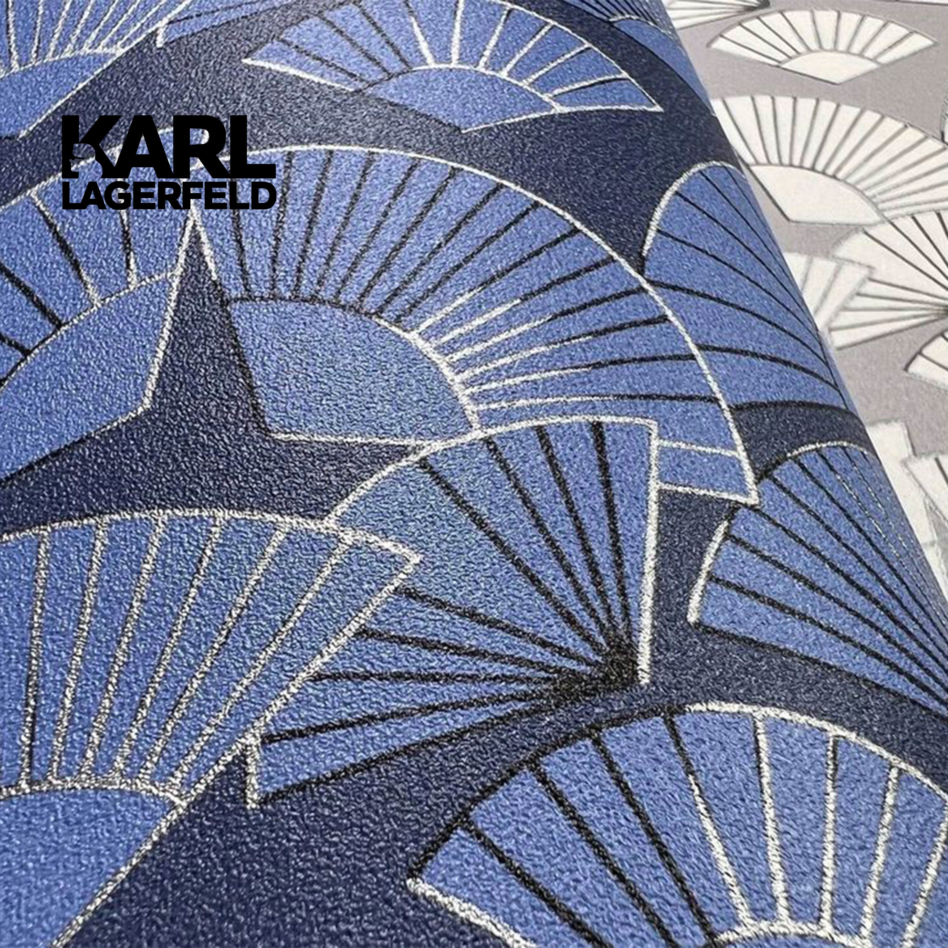 5,32mq Rotolo Carta da Parati griffata KARL LAGERFELD in TNT a rilievo multigloss PREMIUM 10,05x0,53mt cod. 37847-4 - Eternal Parquet