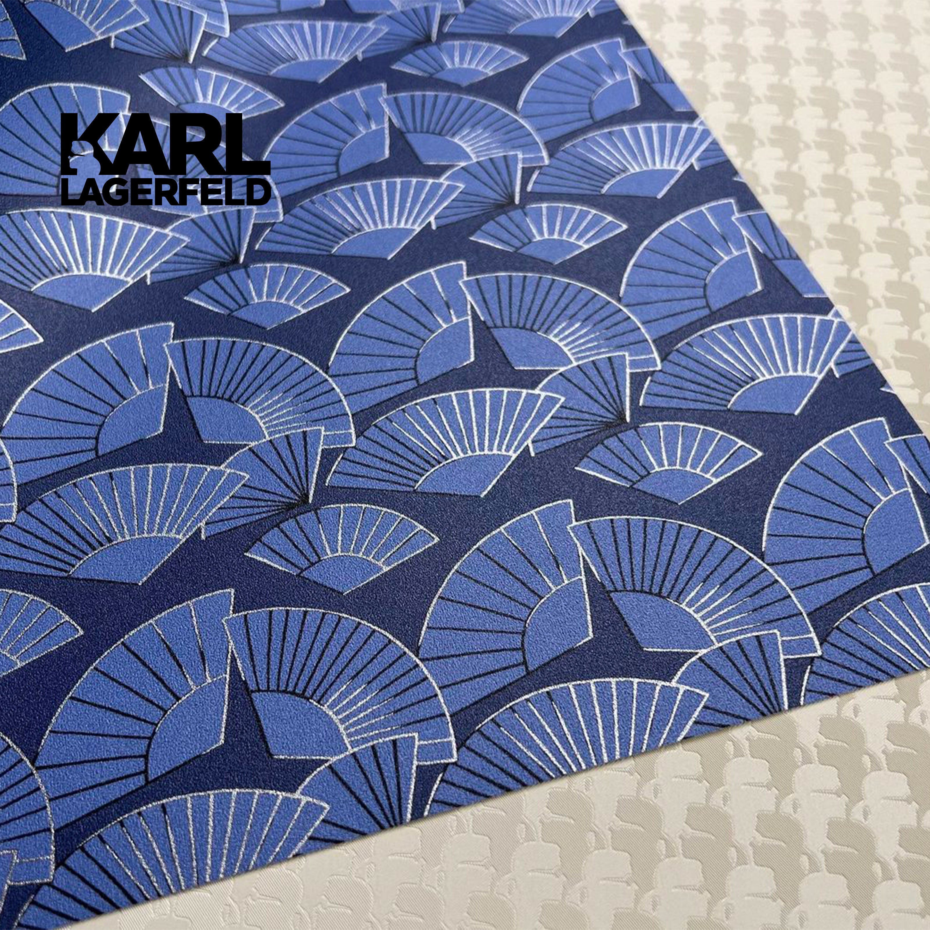 5,32mq Rotolo Carta da Parati griffata KARL LAGERFELD in TNT a rilievo multigloss PREMIUM 10,05x0,53mt cod. 37847-4 - Eternal Parquet