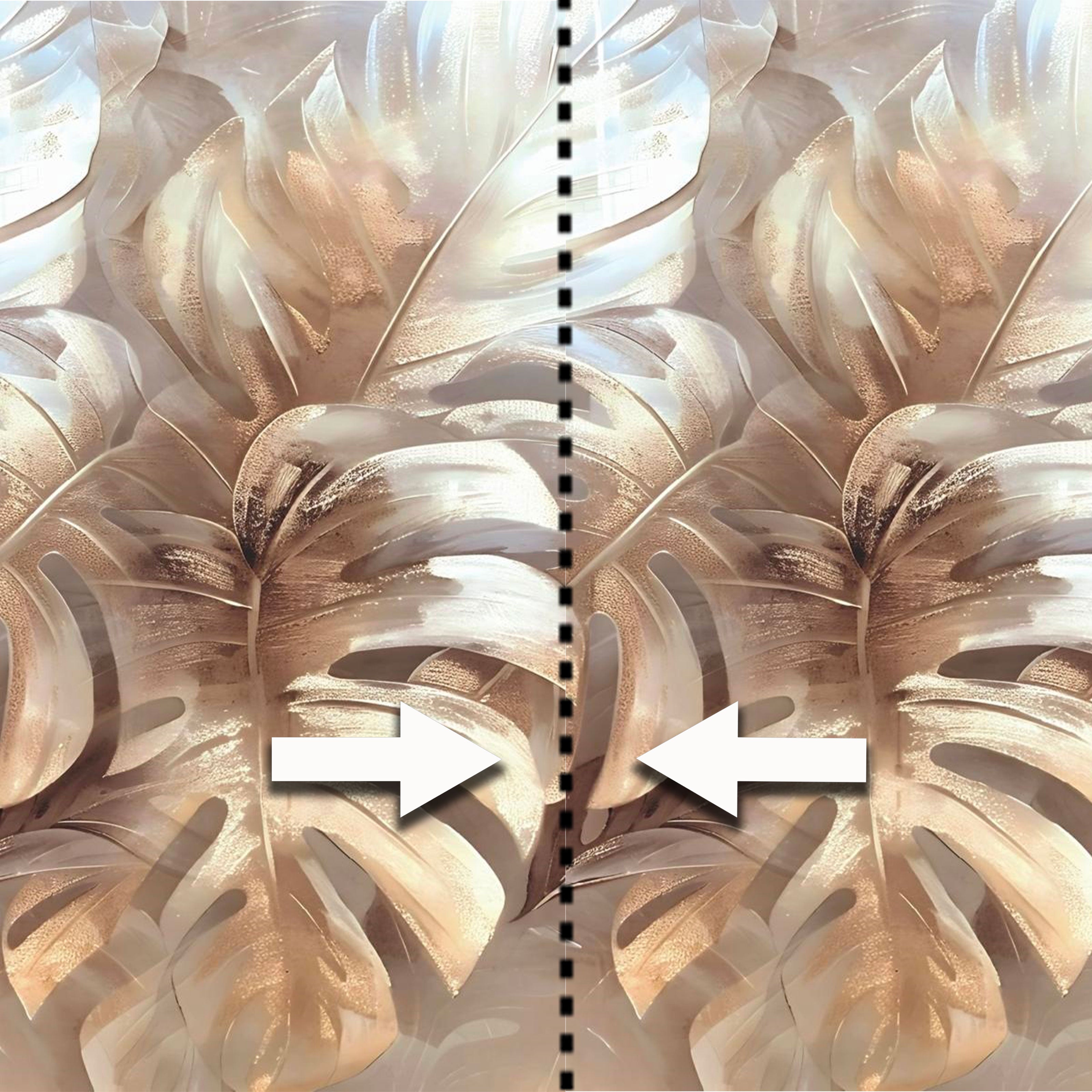 Pannello FOLIAGE TAUPE 159x280cm di Carta da Parati TNT VINILICO a modulo raccordabile continuativo (3 teli/rotoli) - Eternal Parquet