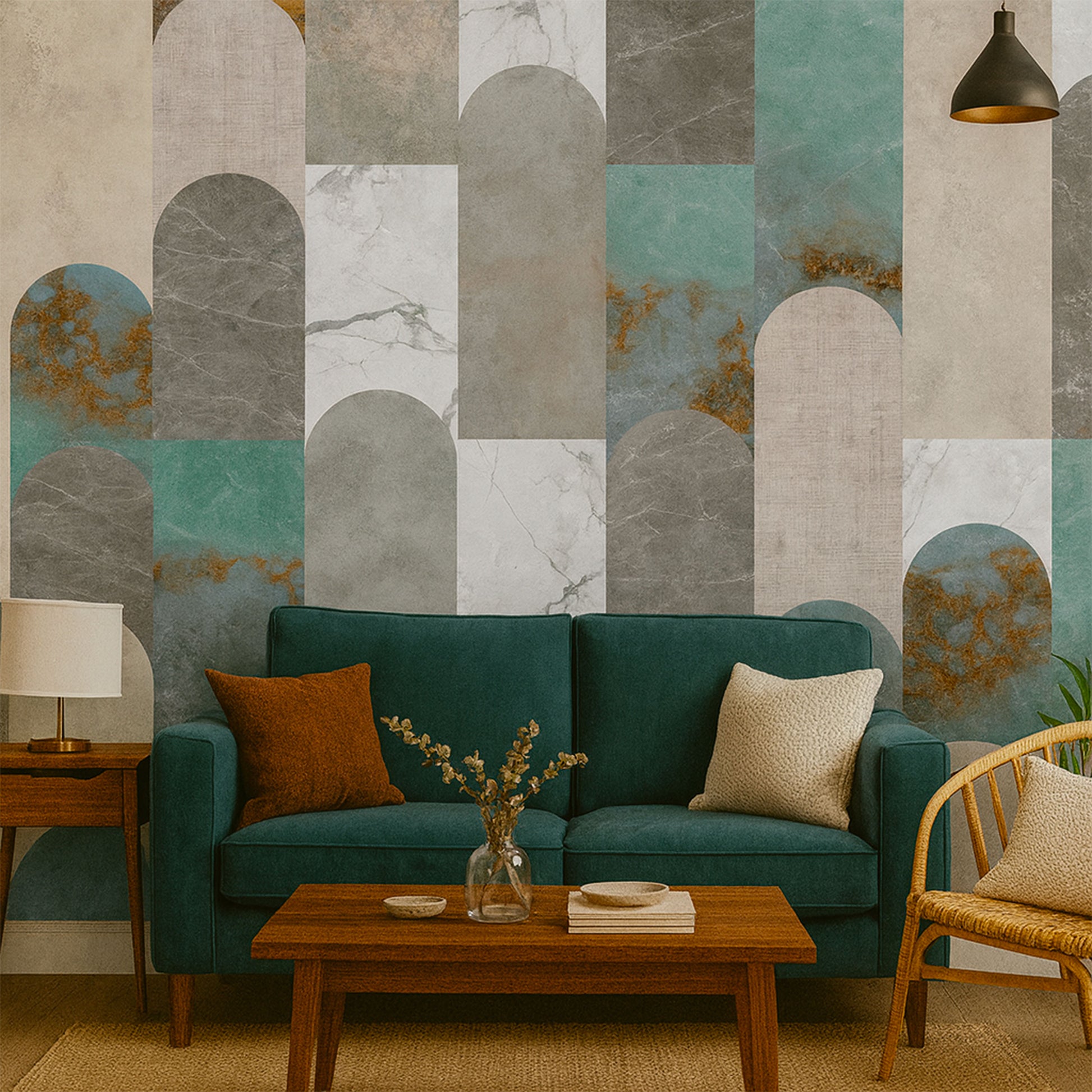 Pannello MARBLE 159x280cm di Carta da Parati TNT VINILICO a modulo raccordabile continuativo (3 teli/rotoli) - Eternal Parquet