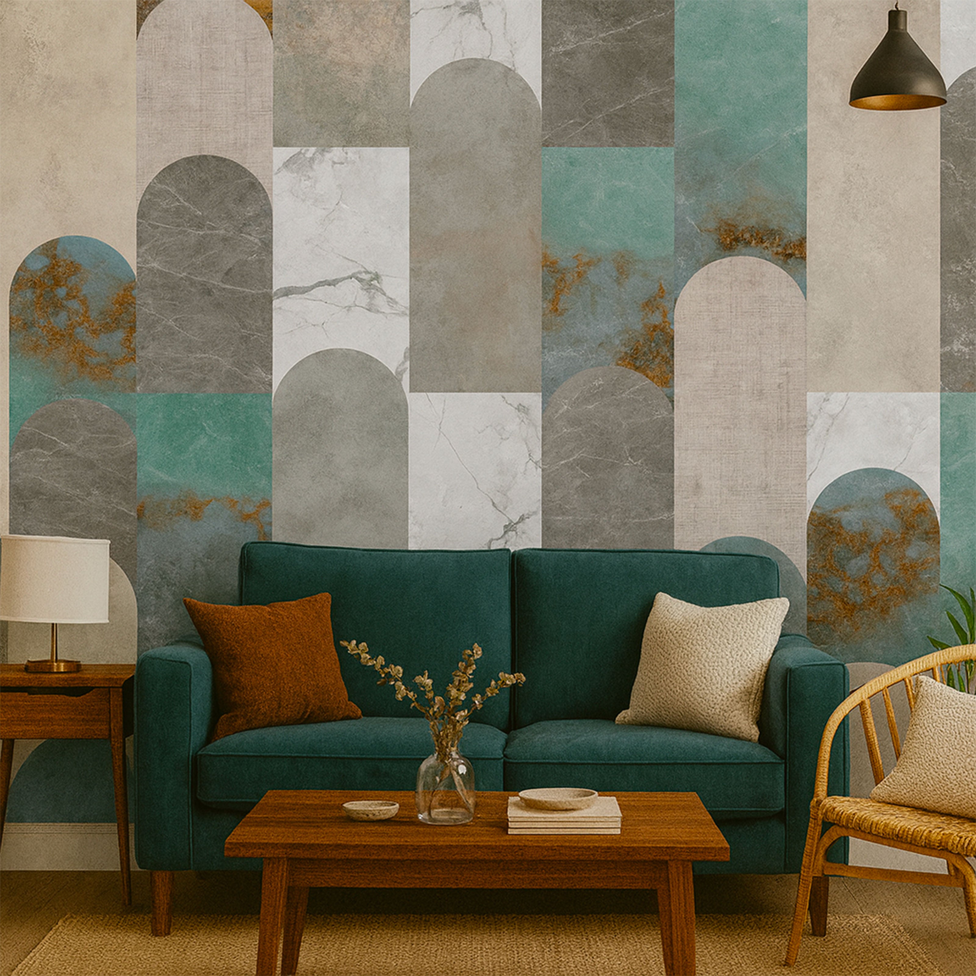 Pannello MARBLE 159x280cm di Carta da Parati TNT VINILICO a modulo raccordabile continuativo (3 teli/rotoli) - Eternal Parquet