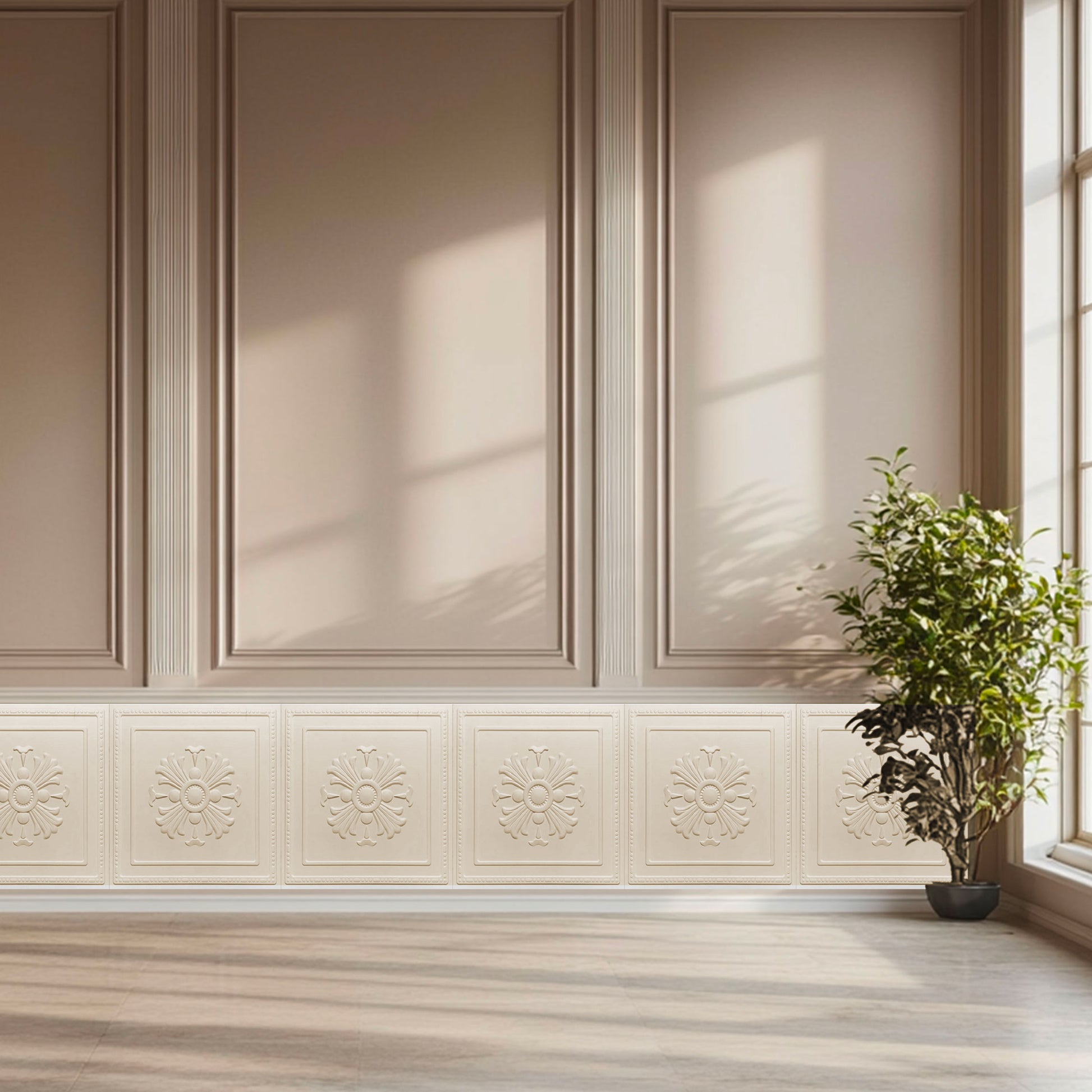 €3,49 pannello per boiserie a parete, rivestimento cassonato a soffitto e porte in PVC 3D 50X50cm mod. VENICE - Eternal Parquet