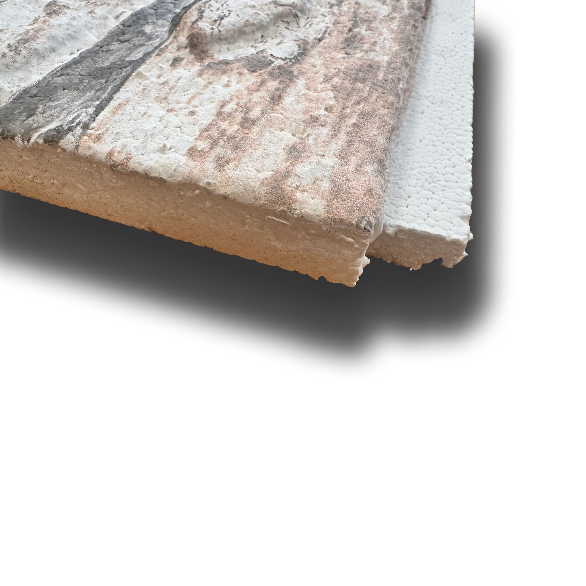 CAPPOTTO esterno - interno isolante in STYROFOAM 3D spess. 3,5cm (120x50cm) con resine e malta Pietre orizzontali - Eternal Parquet