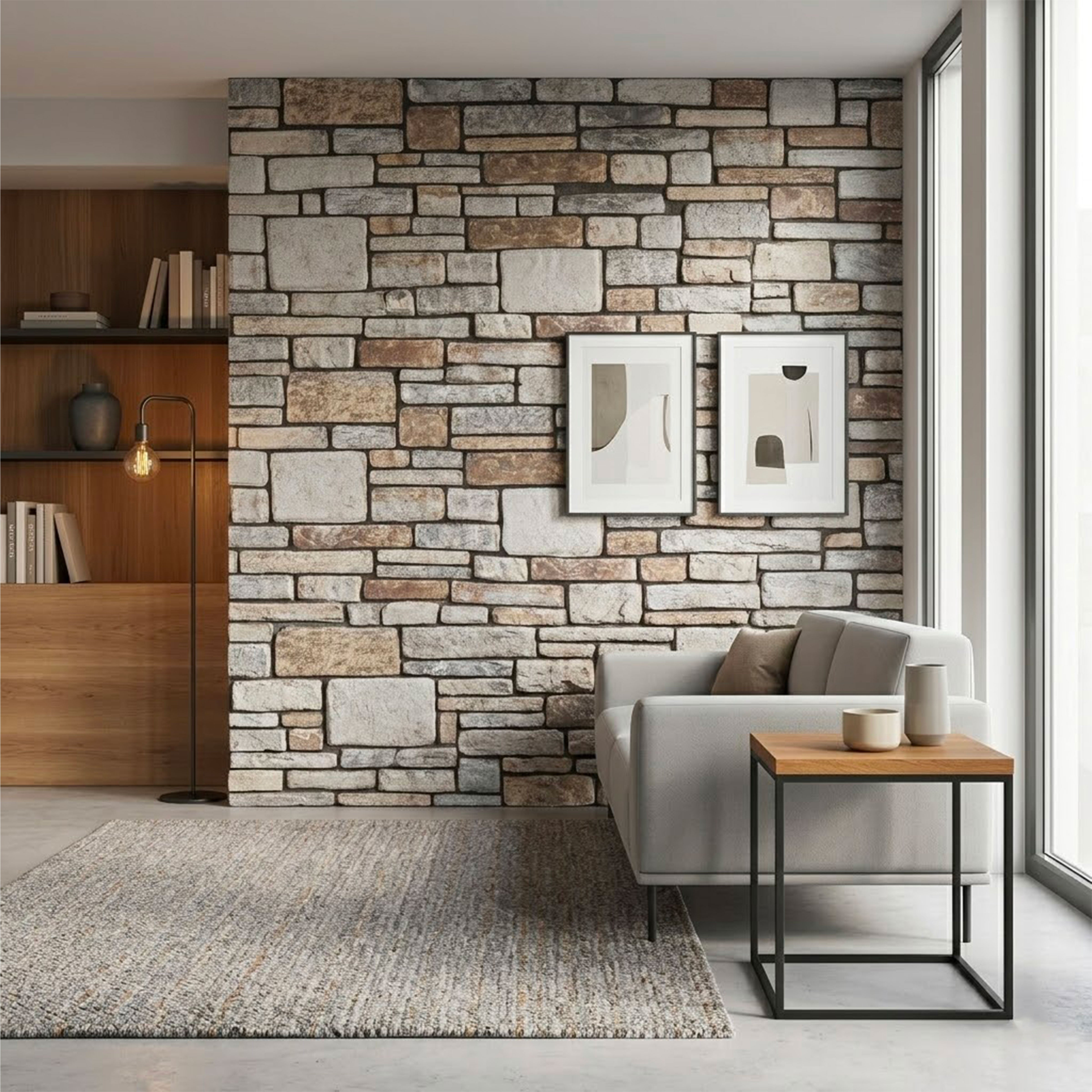 CAPPOTTO esterno - interno isolante in STYROFOAM 3D spess.2cm (100x50cm) con resine e malta Pietre levigate - Eternal Parquet