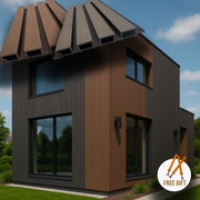 Barra intera WPC rivestimento esterno a lamelli 219x26x2900mm (LxSxA) con tasselli omaggio Coffee o Grey - Eternal Parquet