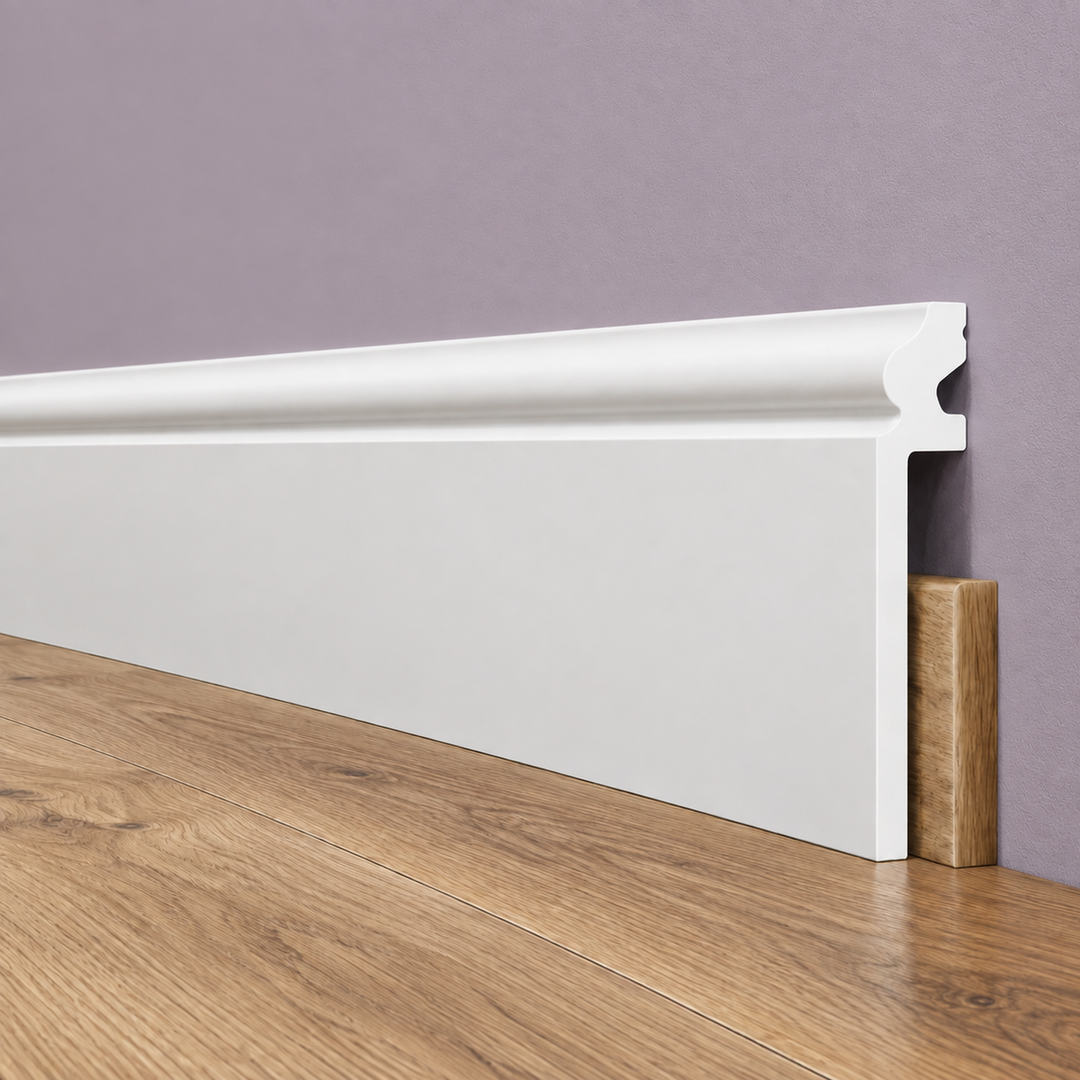 Battiscopa BIANCO Ducale Coprimarmo - coprivecchio 155x23mm in POLIMERI - (prezzo al metro)