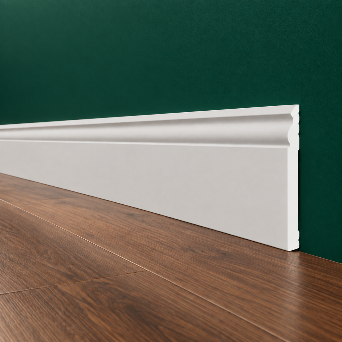 Battiscopa DUCALE bianco basso spessore 140x10mm in POLIMERI - Polistrutturato (prezzo al metro)
