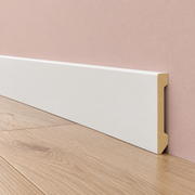 Battiscopa DRITTO in POLIMERI EqualWood HI-TEC 100x14mm - BIANCO (prezzo al metro)