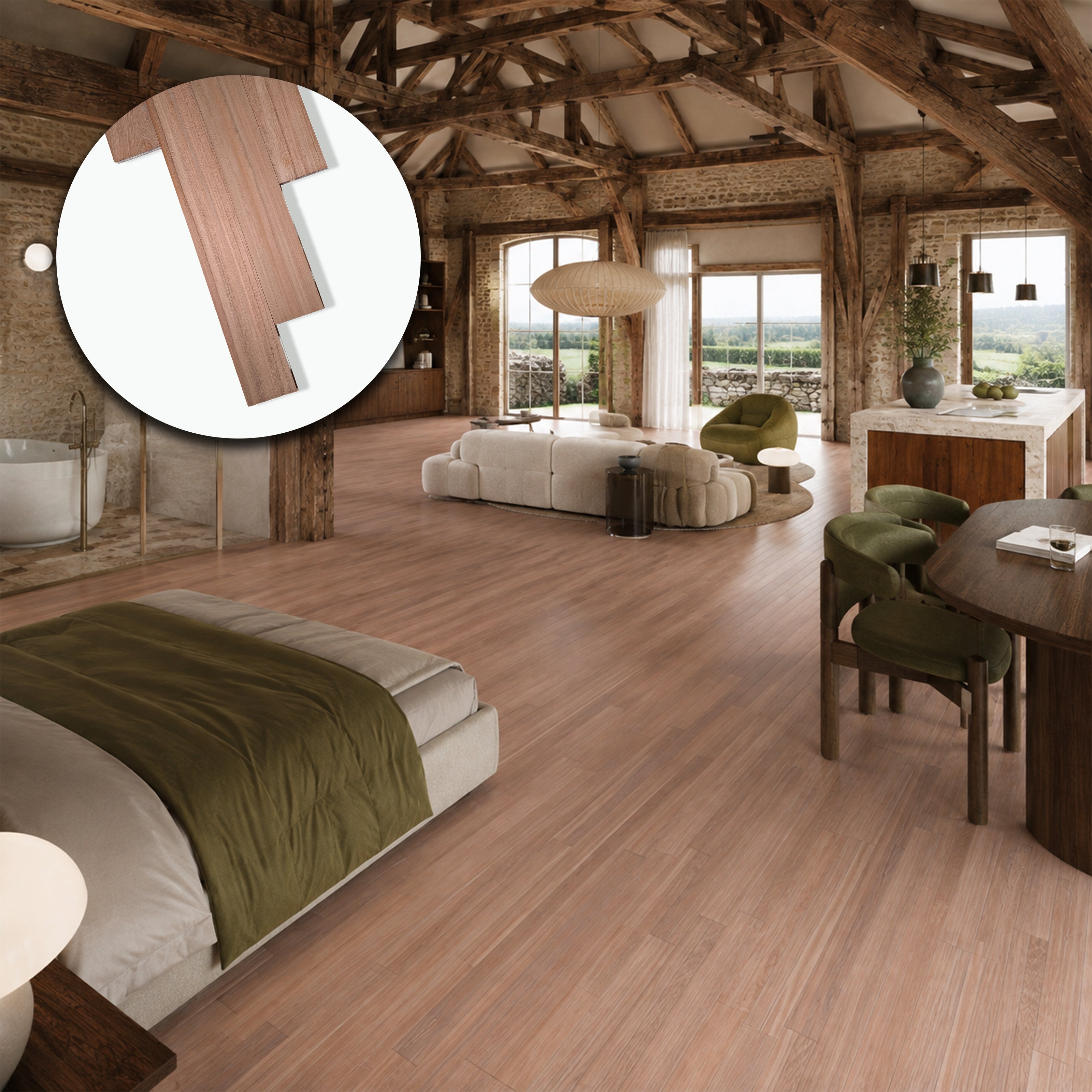 Parquet Prefinito in Doussié Select Garbelotto Prelevigato Grezzo 14x90x800/1400 mm – Lotto 36 mq