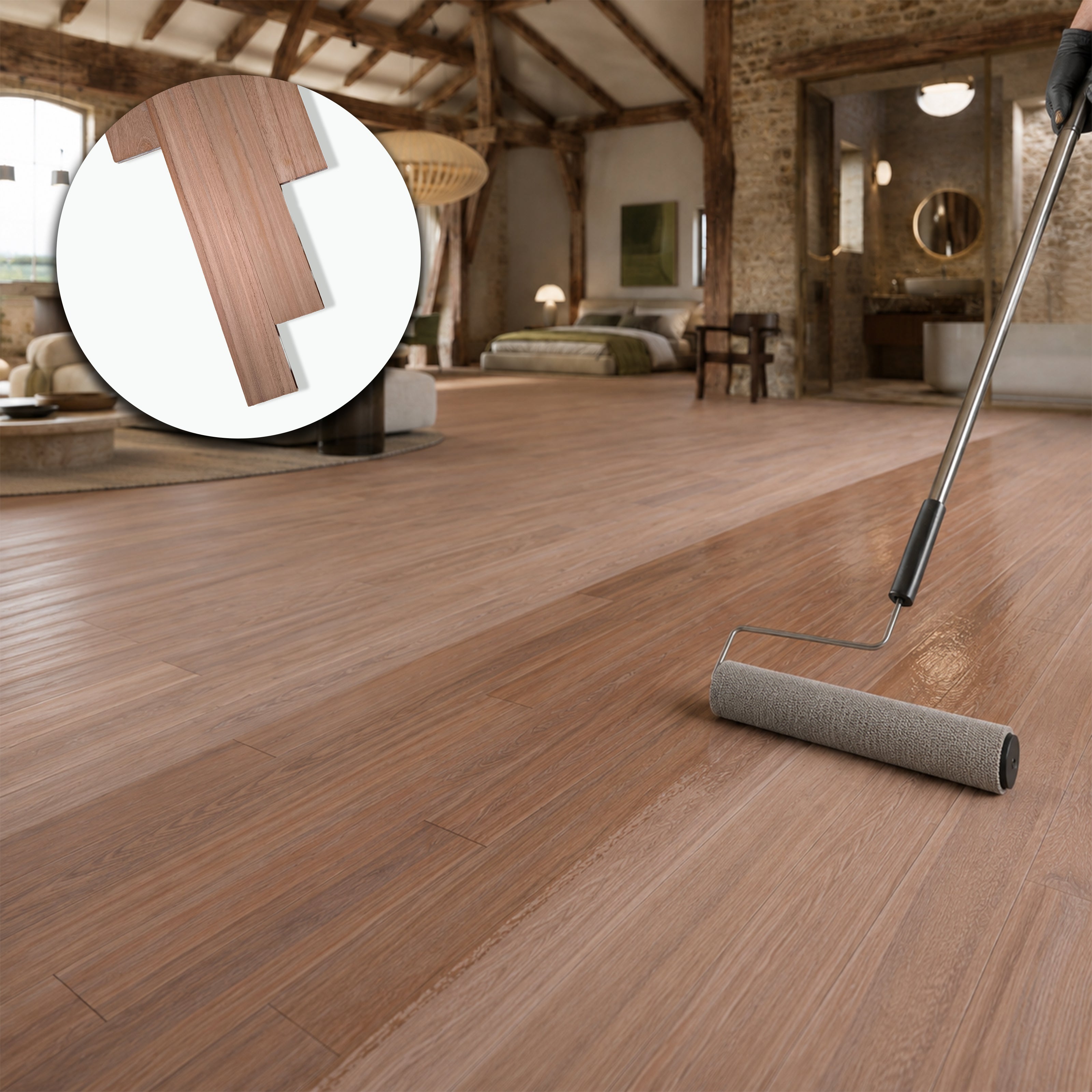 Parquet Prefinito in Doussié Select Garbelotto Prelevigato Grezzo 14x90x800/1400 mm – Lotto 36 mq