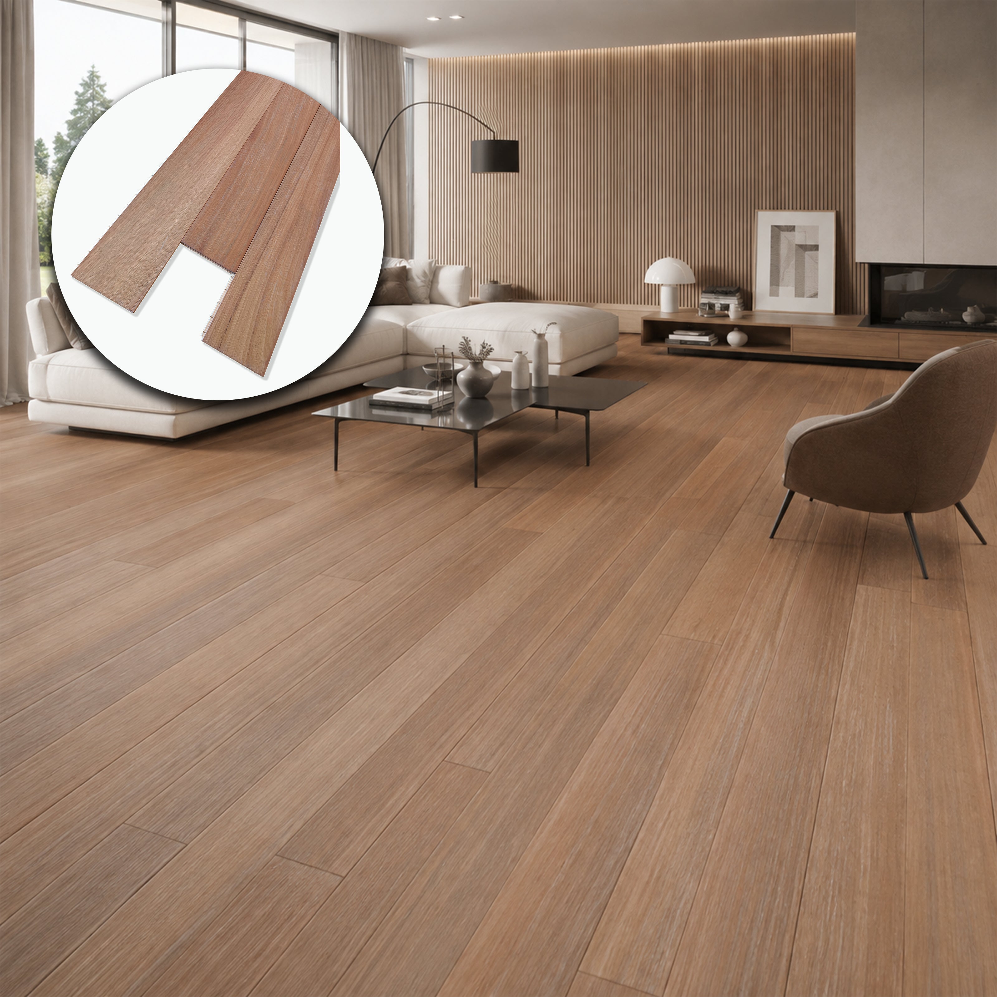 Parquet Prefinito Garbelotto Iroko Largo Spazzolato Verniciato Effetto Grezzo Bisellato 14x140x1500/1780 mm – Lotto 41 mq