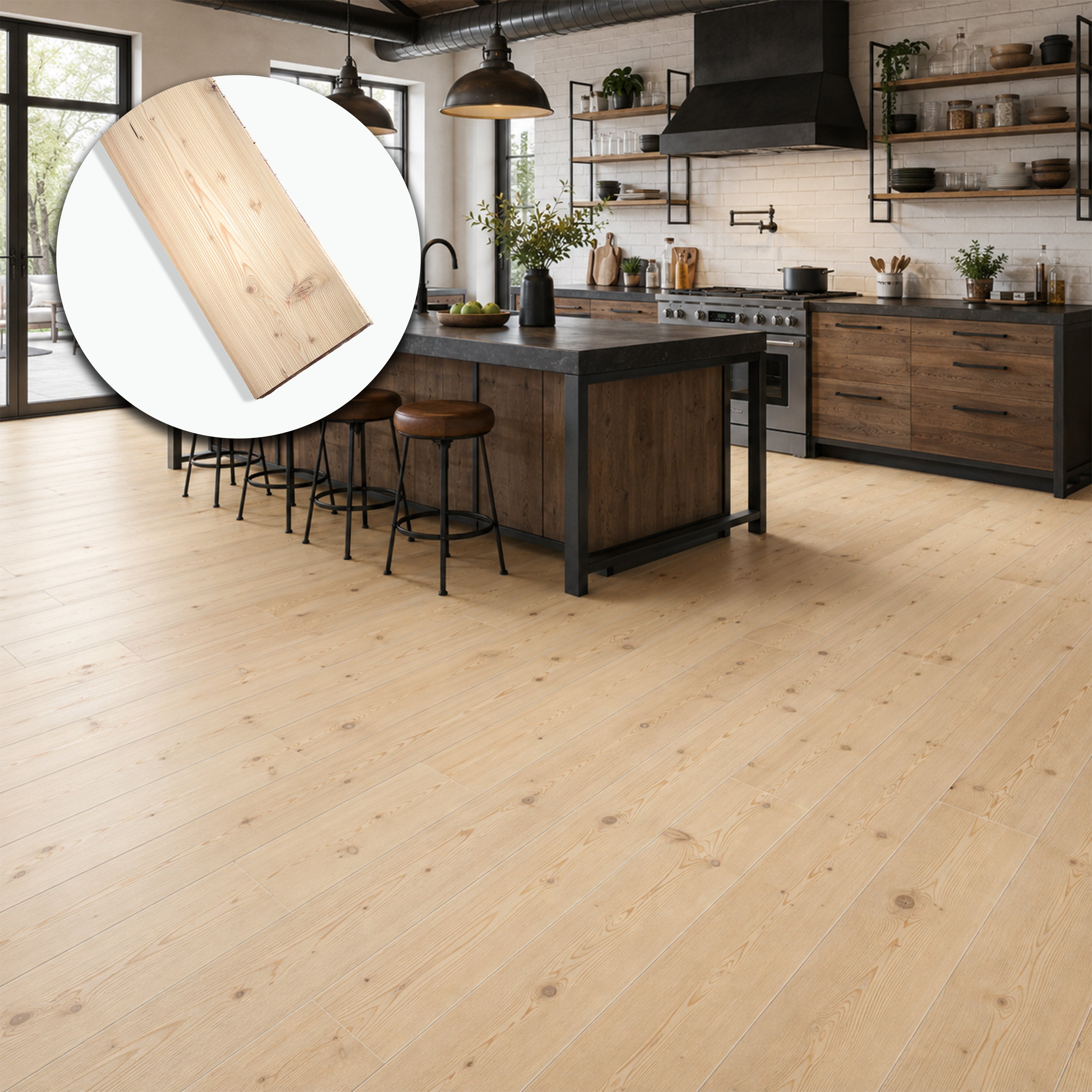 Parquet Prefinito in Larice Garbelotto Maxilistone Spazzolato Verniciato Rustico Bisellato 4 Lati 14x185x1980 mm – Lotto 10 mq