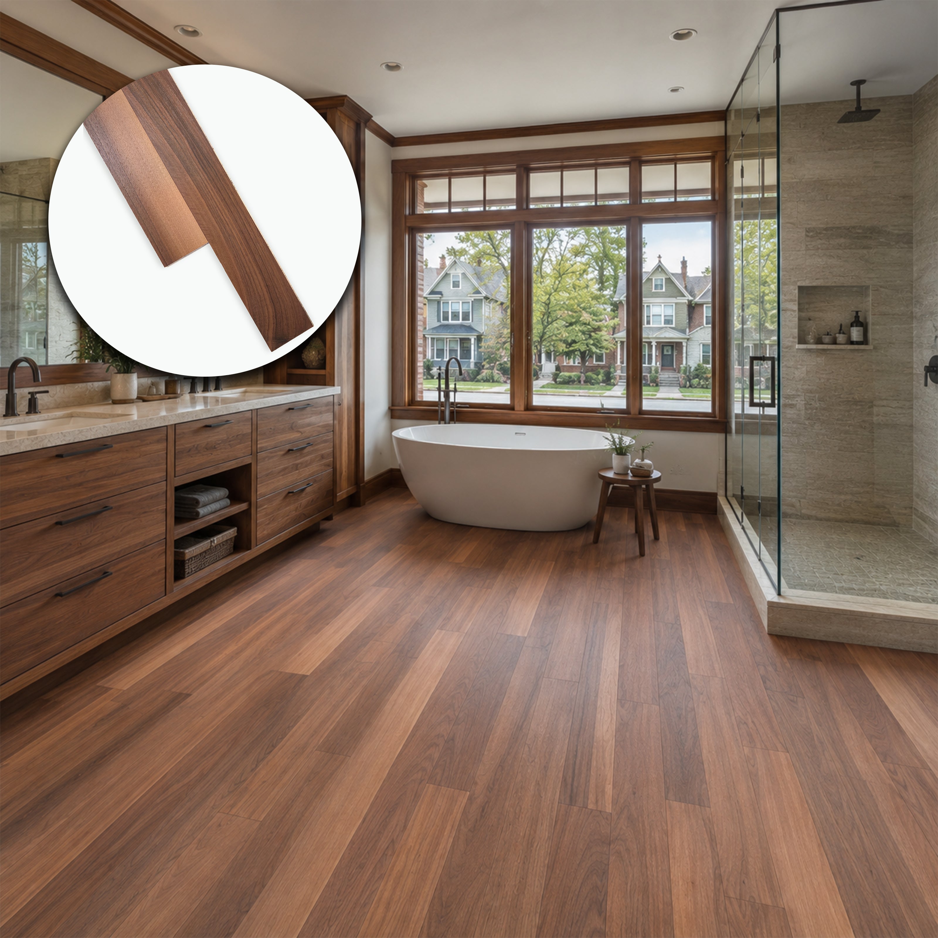 Parquet Prefinito in Noce Europeo Select Garbelotto Spazzolato Verniciato Senza Bisello 10x85x1000/1200 mm – Lotto 16 mq