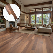 Parquet Prefinito in Noce Europeo Select Garbelotto Spazzolato Verniciato Senza Bisello 10x85x1000/1200 mm – Lotto 16 mq