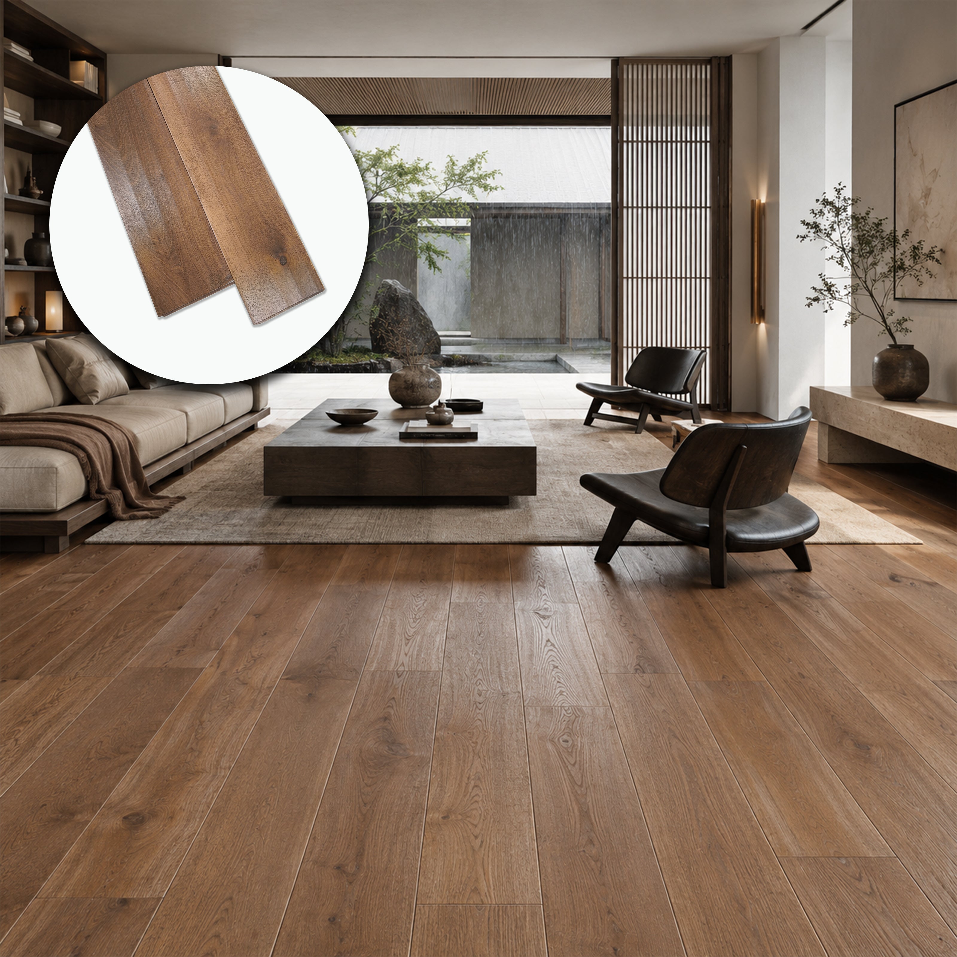 Parquet Prefinito in Noce Rustico Garbelotto Piallato Morciato Anticato Bisellato 4 Lati 14x150x2020 mm – Lotto 16 mq