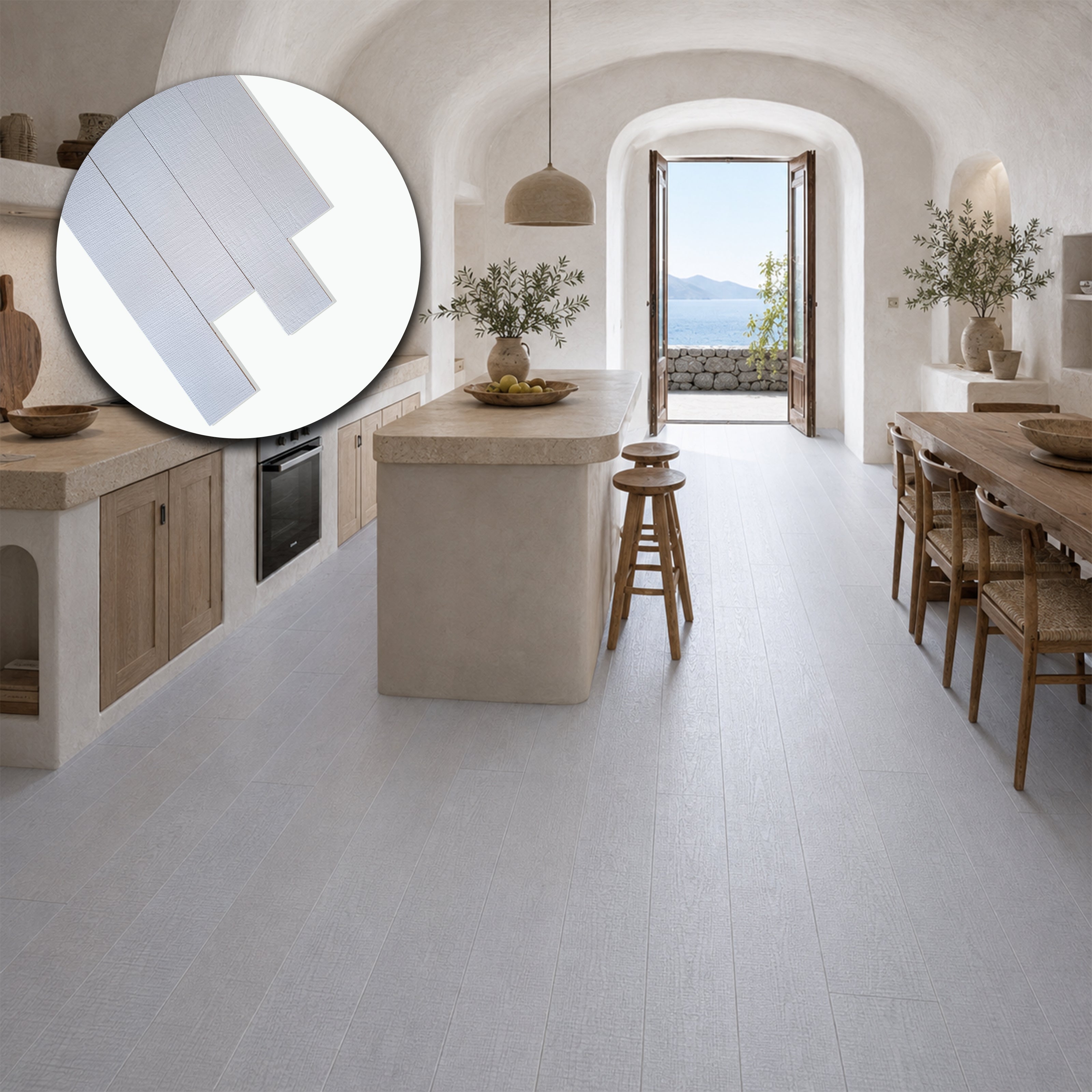 Parquet Prefinito in Rovere Gold Rustico Garbelotto Taglio a Sega Bianco Perla Bisellato 10x150x1630/1900 mm – Lotto 10 mq