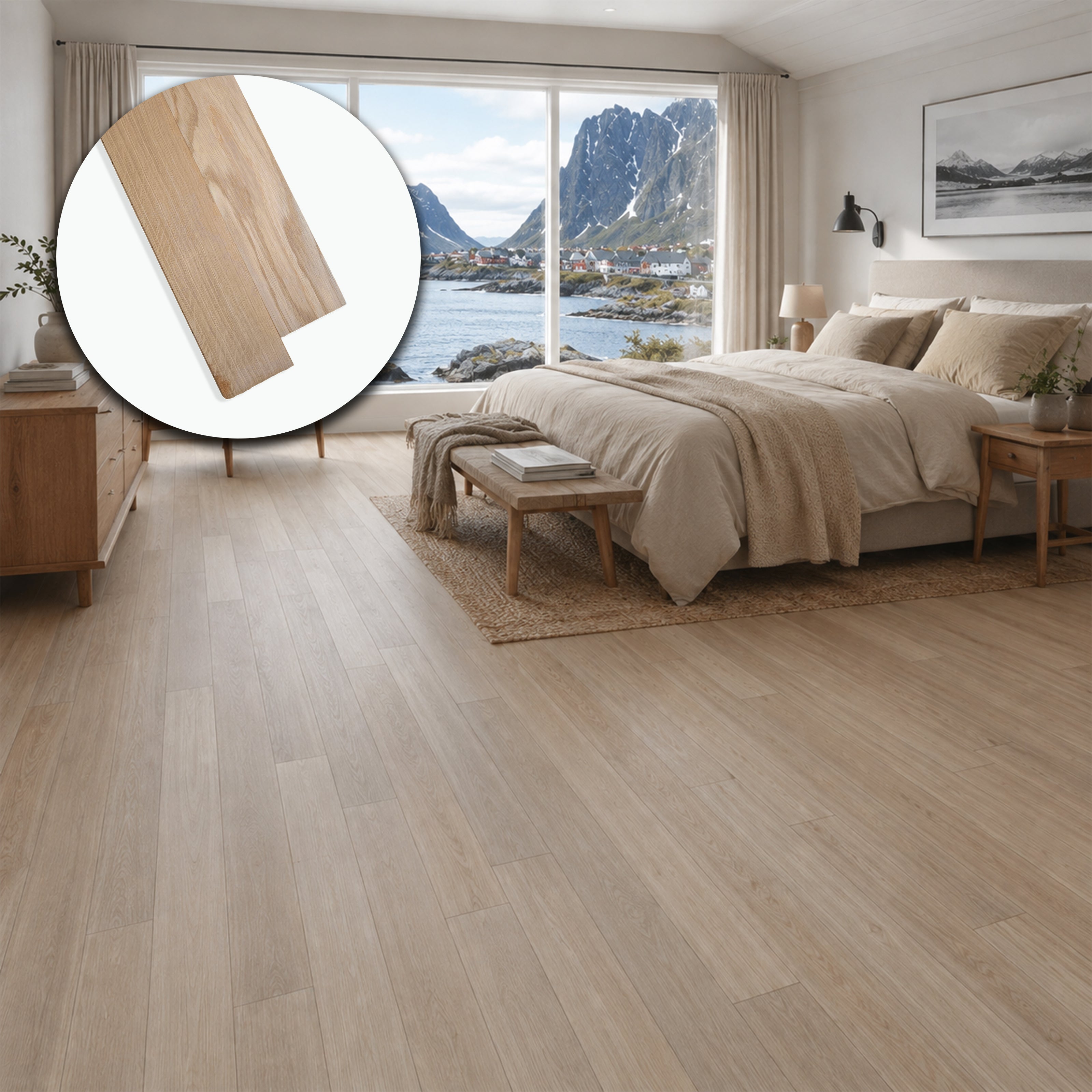 Parquet Prefinito in Rovere Light Garbelotto Maxi Liscio Olio Naturale Senza Bisello 9x90x600/1000 mm – Lotto 15 mq