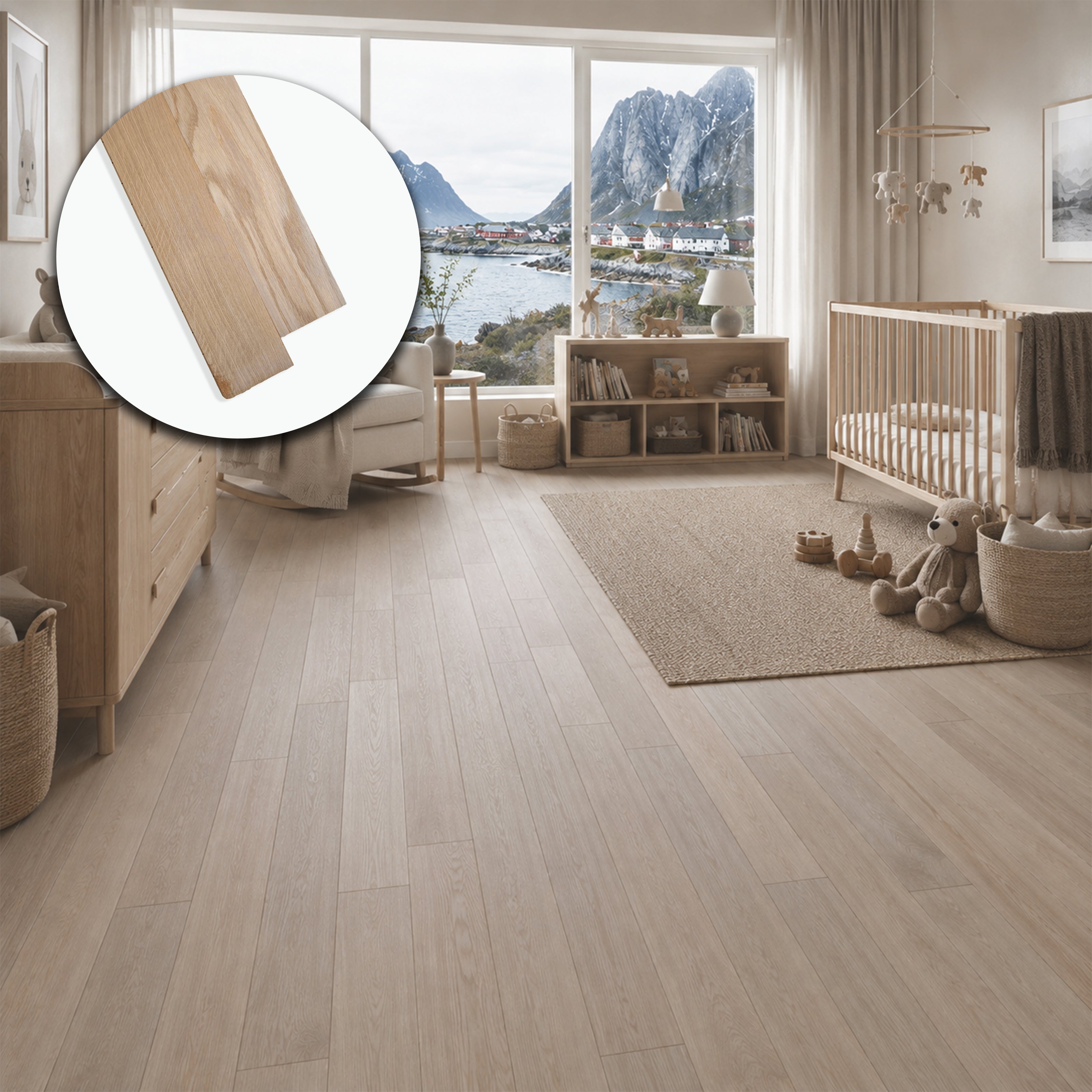 Parquet Prefinito in Rovere Light Garbelotto Maxi Liscio Olio Naturale Senza Bisello 9x90x600/1000 mm – Lotto 15 mq