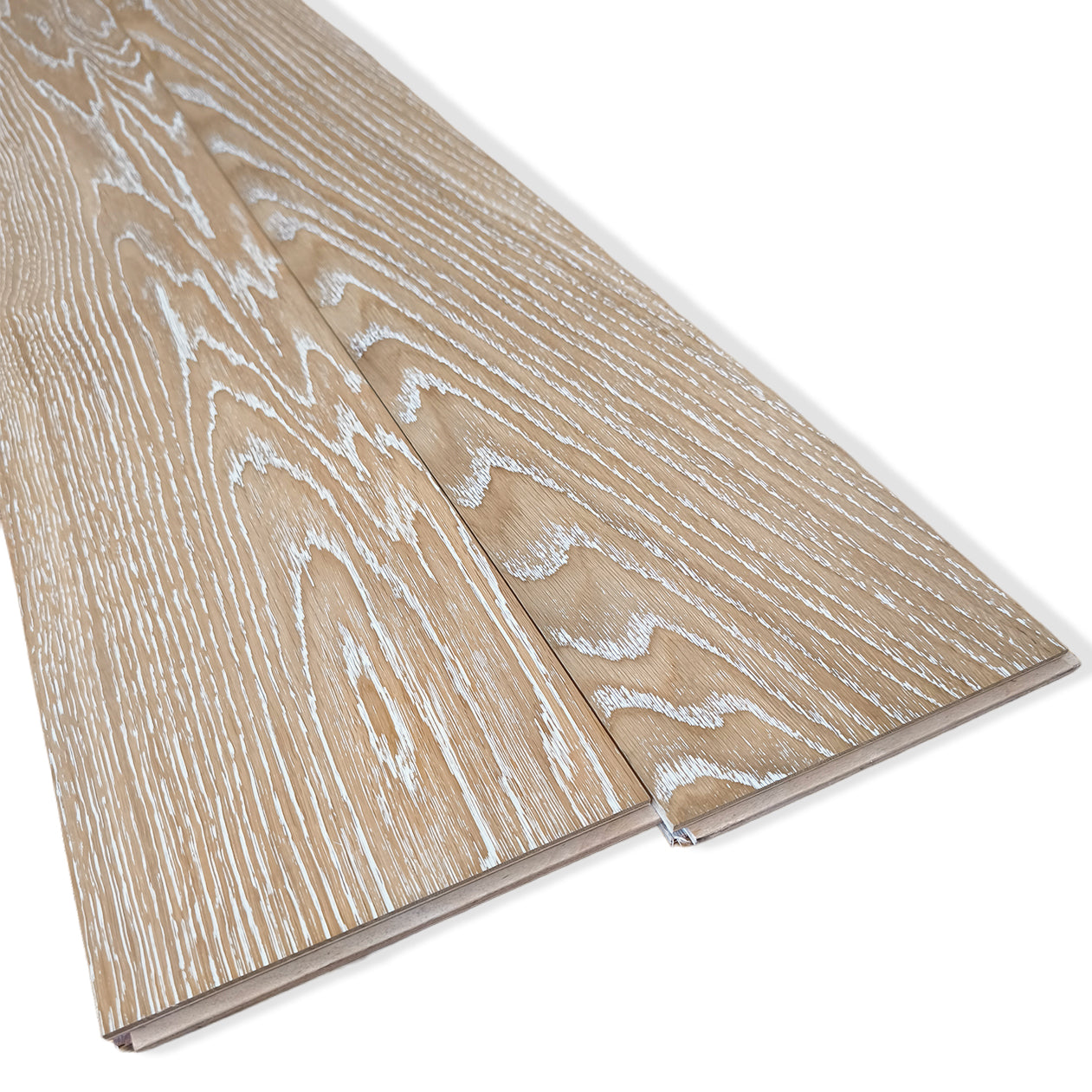 Parquet Prefinito in Rovere Decapato Bianco Garbelotto Spazzolato Verniciato Senza Bisello 14x190x1600/1990 mm – Lotto 26 mq